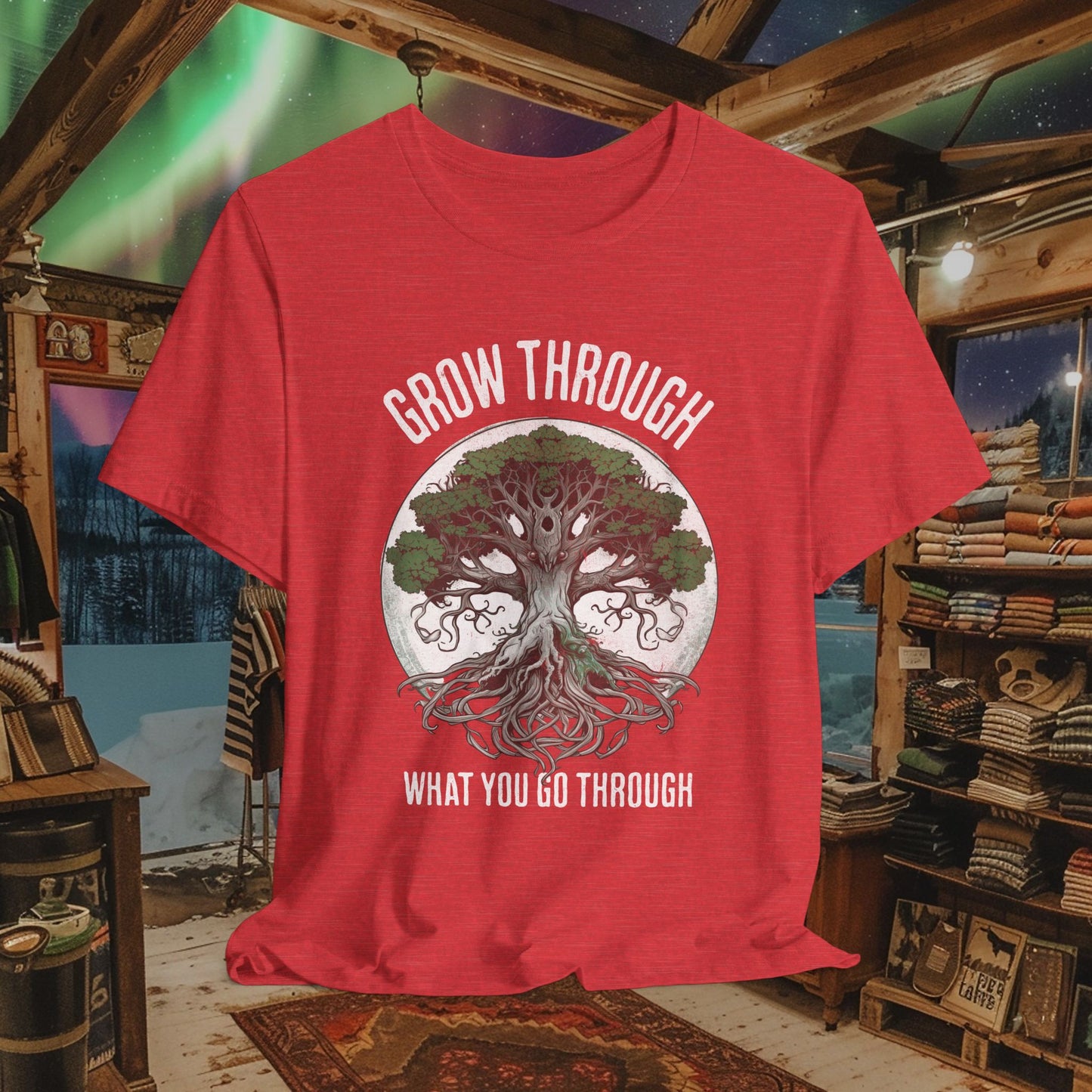 Grow Through What You Go Through T-Shirt - Inspirational Tree of Life Design - Spirituality