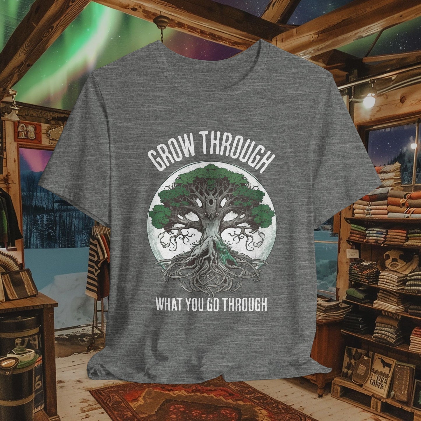 Grow Through What You Go Through T-Shirt - Inspirational Tree of Life Design - Spirituality