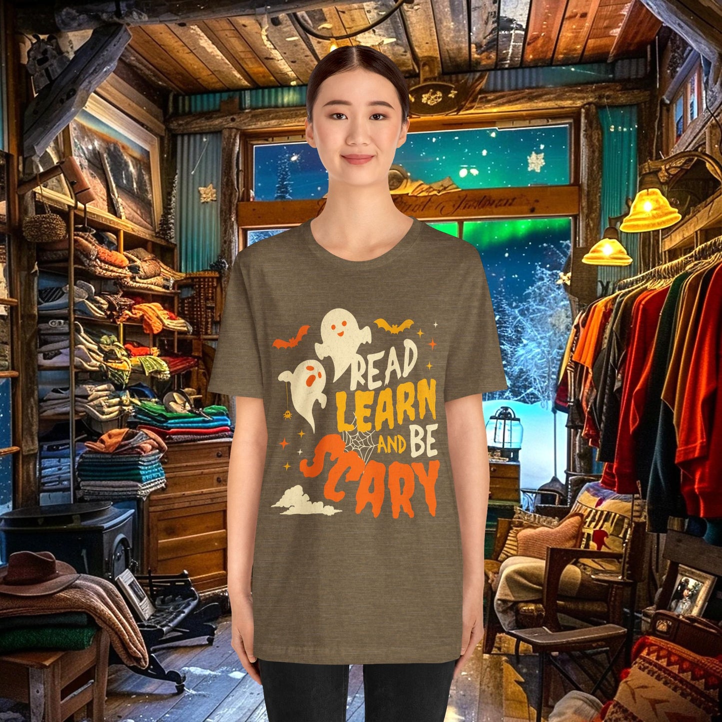 Read, Learn, and Be Scary Halloween T-Shirt - Fun Classroom & Teacher Apparel for Spooky Season