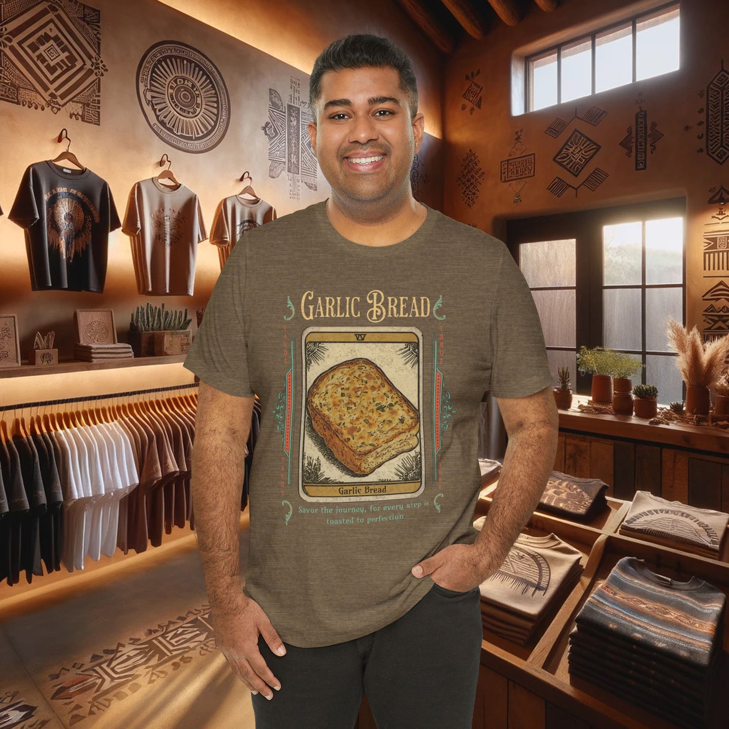 Garlic Bread Tarot Shirt – Funny Mystic Toast Tee for Food Lovers