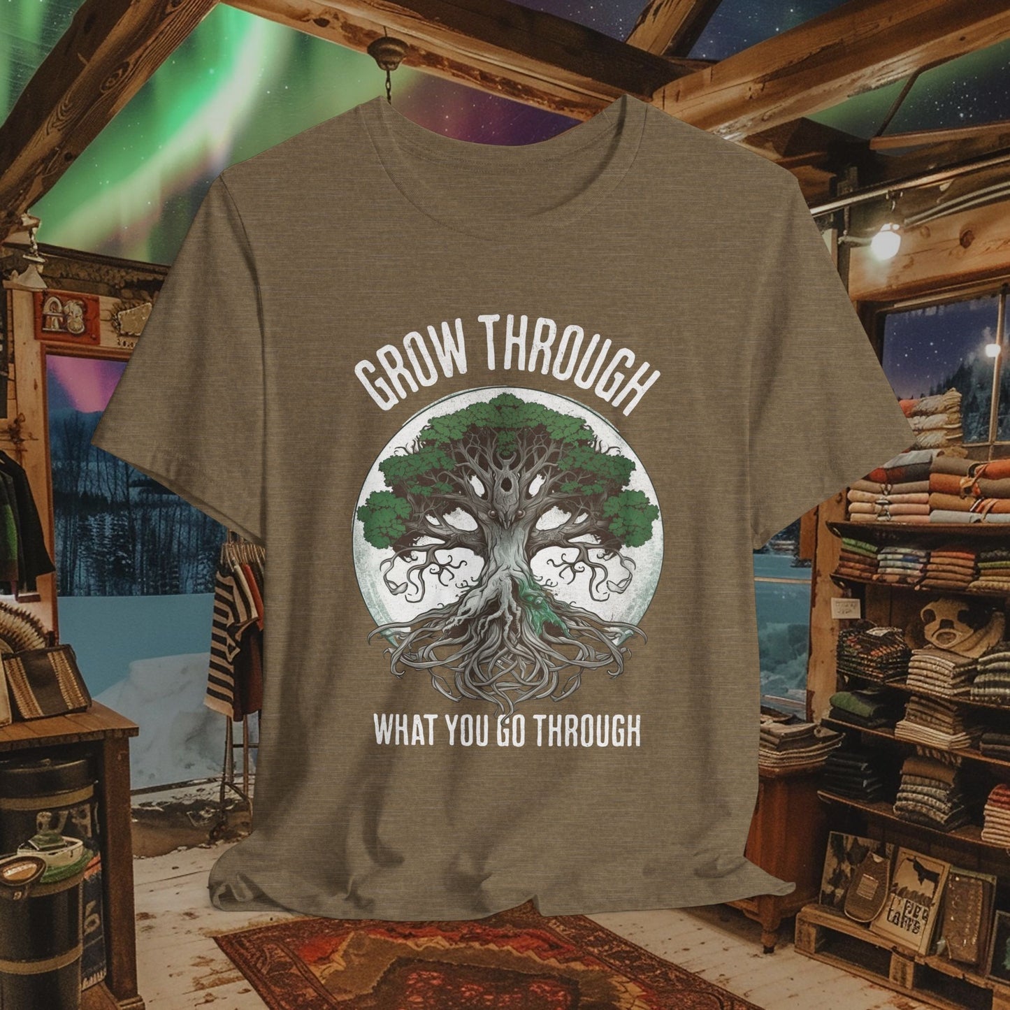 Grow Through What You Go Through T-Shirt - Inspirational Tree of Life Design - Spirituality
