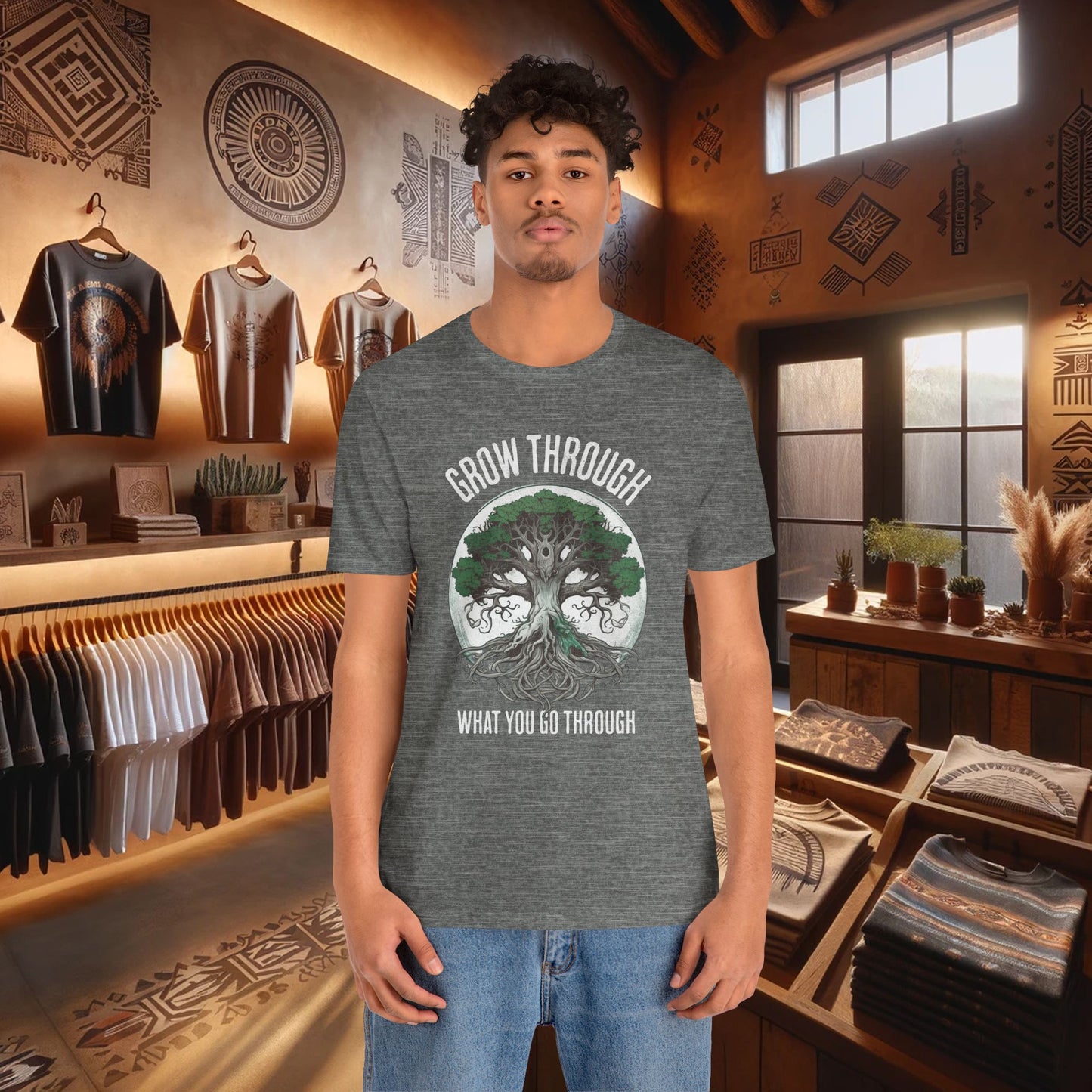 Grow Through What You Go Through T-Shirt - Inspirational Tree of Life Design - Spirituality