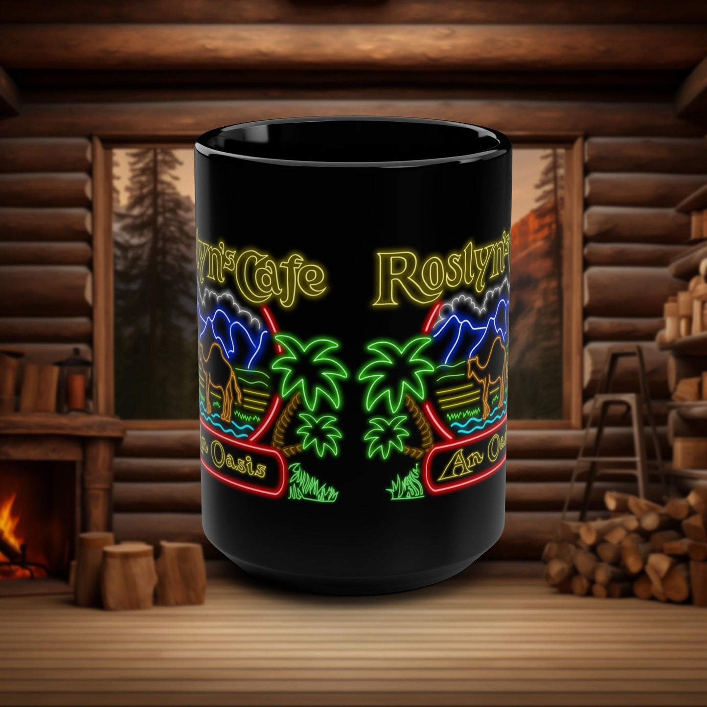 Roslyn's Cafe Neon Mug - Northern Exposure Inspired Coffee Mug