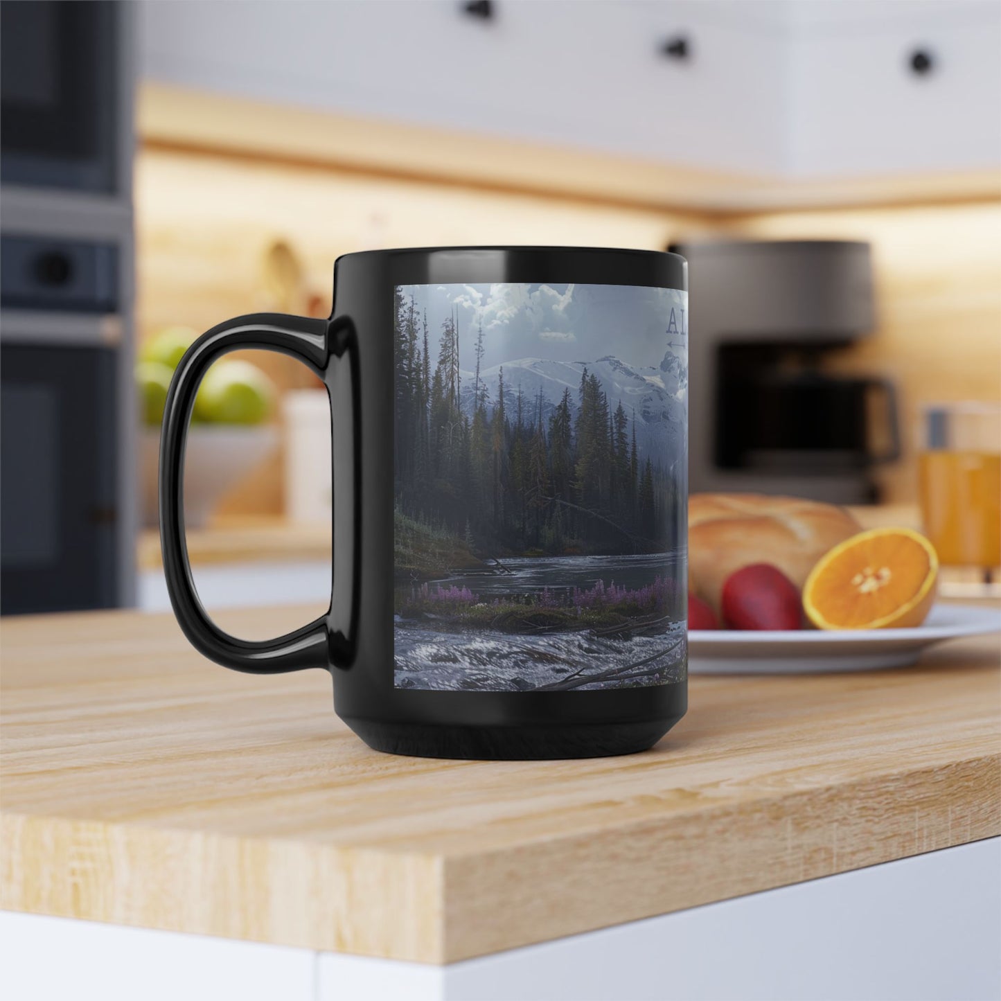 Alaska Wilderness Coffee Mug – 15oz Mama Bear & Cub Scenic Design