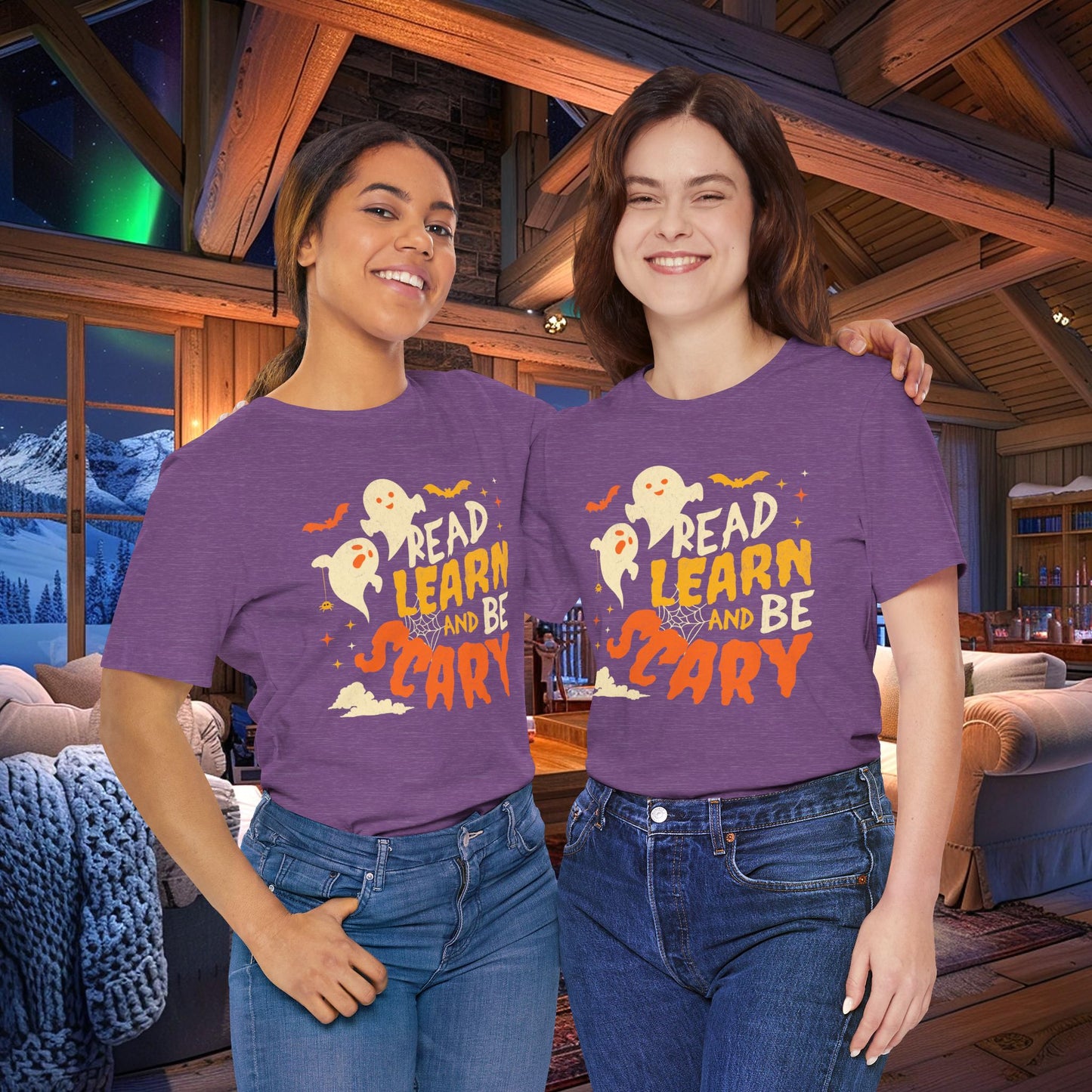 Read, Learn, and Be Scary Halloween T-Shirt - Fun Classroom & Teacher Apparel for Spooky Season