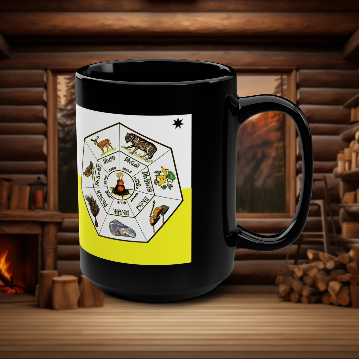 Cherokee Clans Mug - Tslagi - 15oz Ceramic Mug Featuring Cherokee Clans
