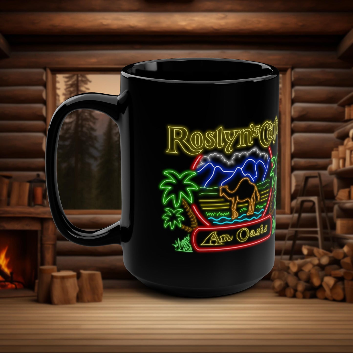 Roslyn's Cafe Neon Mug - Northern Exposure Inspired Coffee Mug