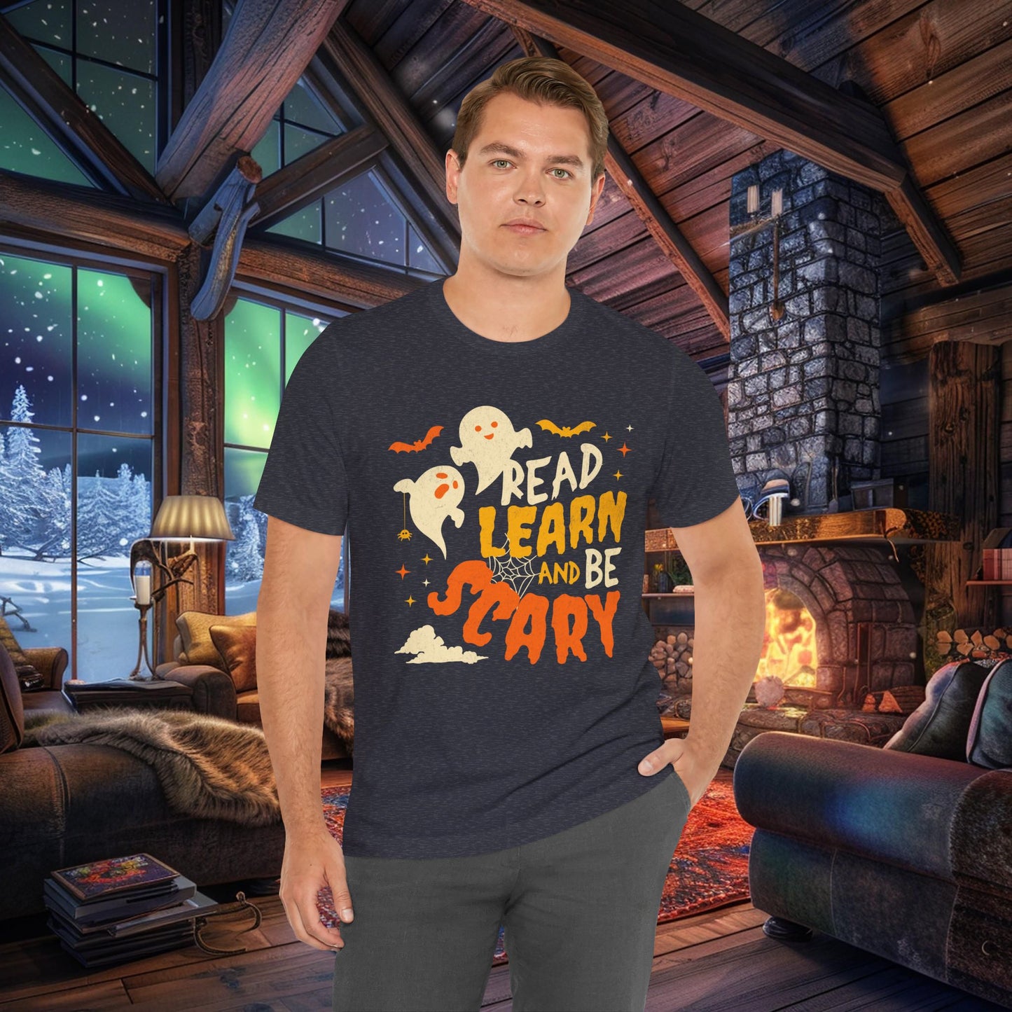 Read, Learn, and Be Scary Halloween T-Shirt - Fun Classroom & Teacher Apparel for Spooky Season