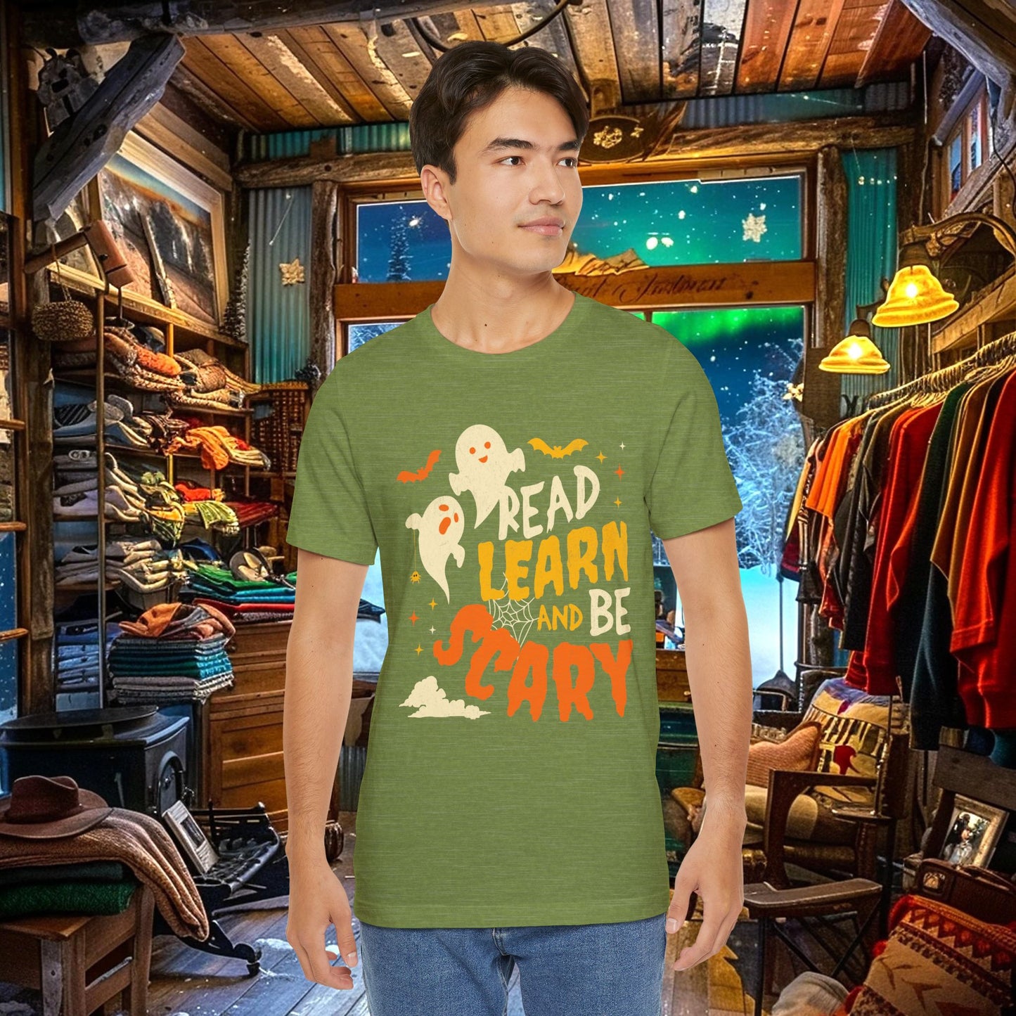 Read, Learn, and Be Scary Halloween T-Shirt - Fun Classroom & Teacher Apparel for Spooky Season