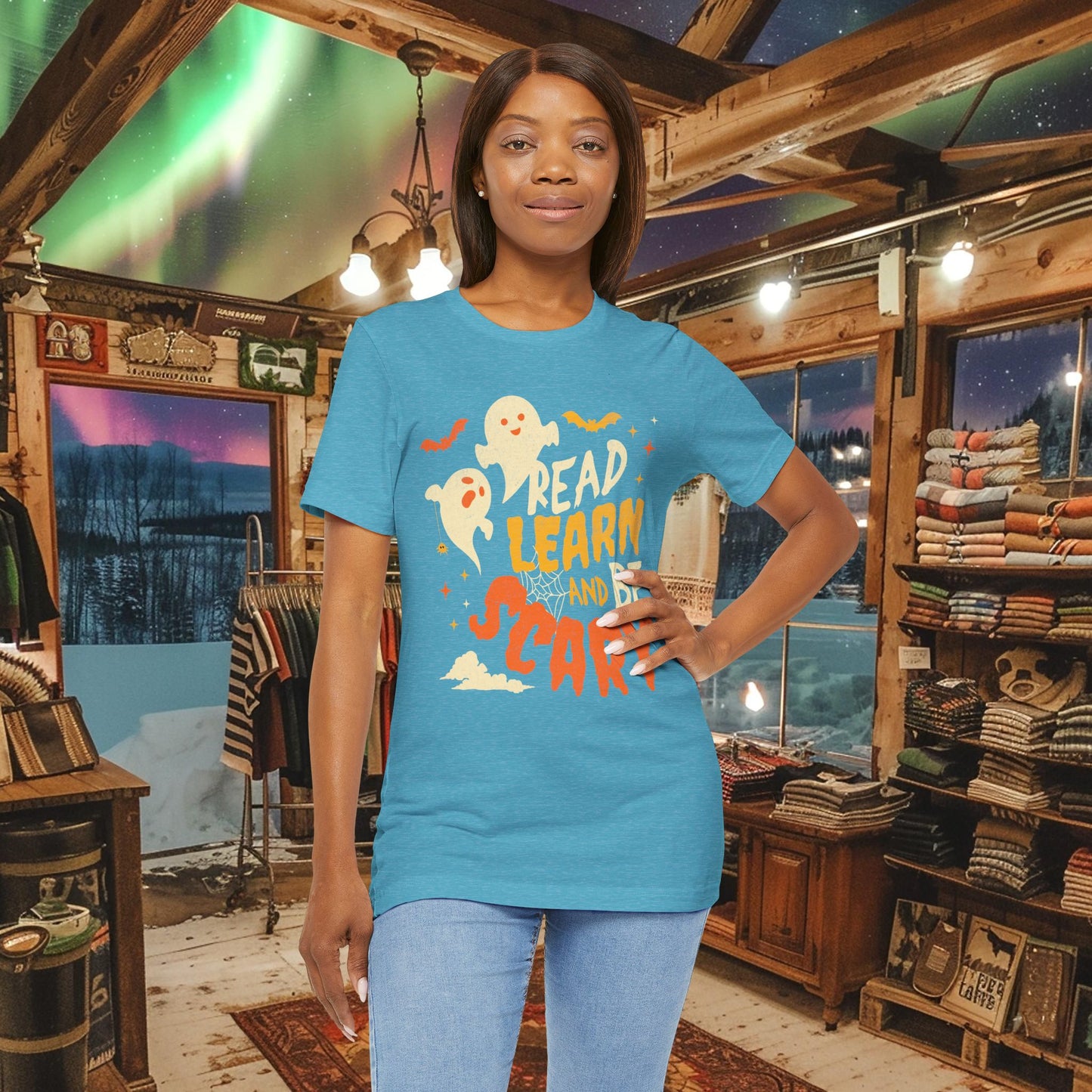 Read, Learn, and Be Scary Halloween T-Shirt - Fun Classroom & Teacher Apparel for Spooky Season