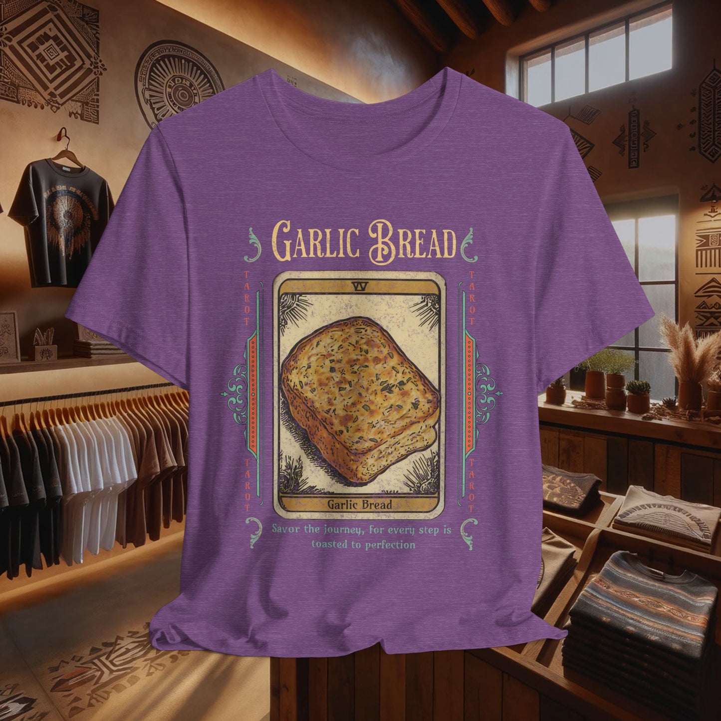 Garlic Bread Tarot Shirt – Funny Mystic Toast Tee for Food Lovers