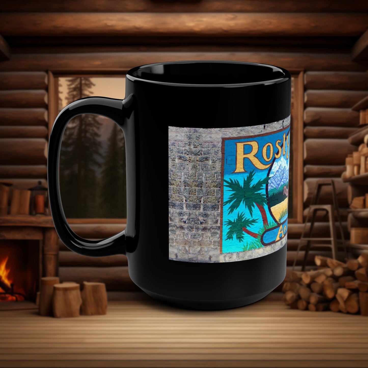 Roslyn's Cafe Mug - Iconic Mural from Northern Exposure TV Show