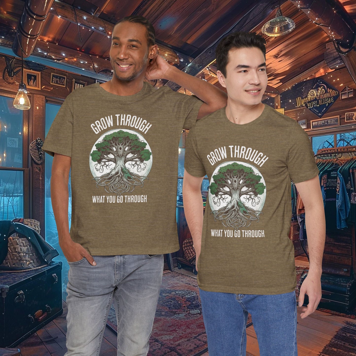 Grow Through What You Go Through T-Shirt - Inspirational Tree of Life Design - Spirituality