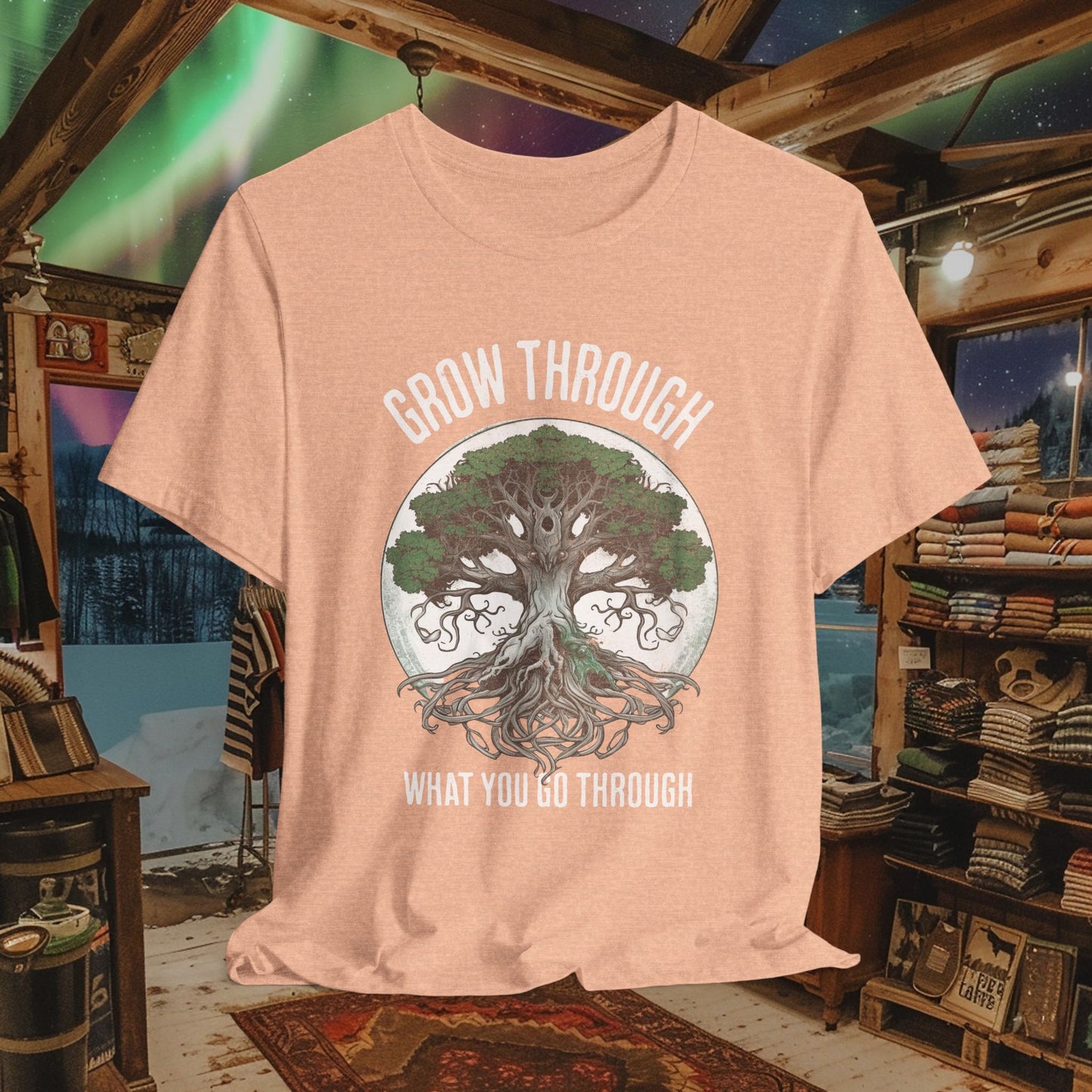 Grow Through What You Go Through T-Shirt - Inspirational Tree of Life Design - Spirituality