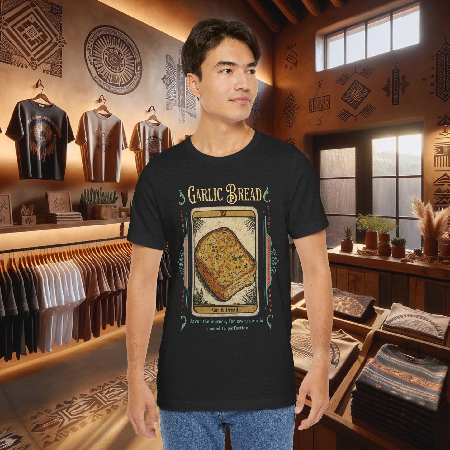 Garlic Bread Tarot Shirt – Funny Mystic Toast Tee for Food Lovers