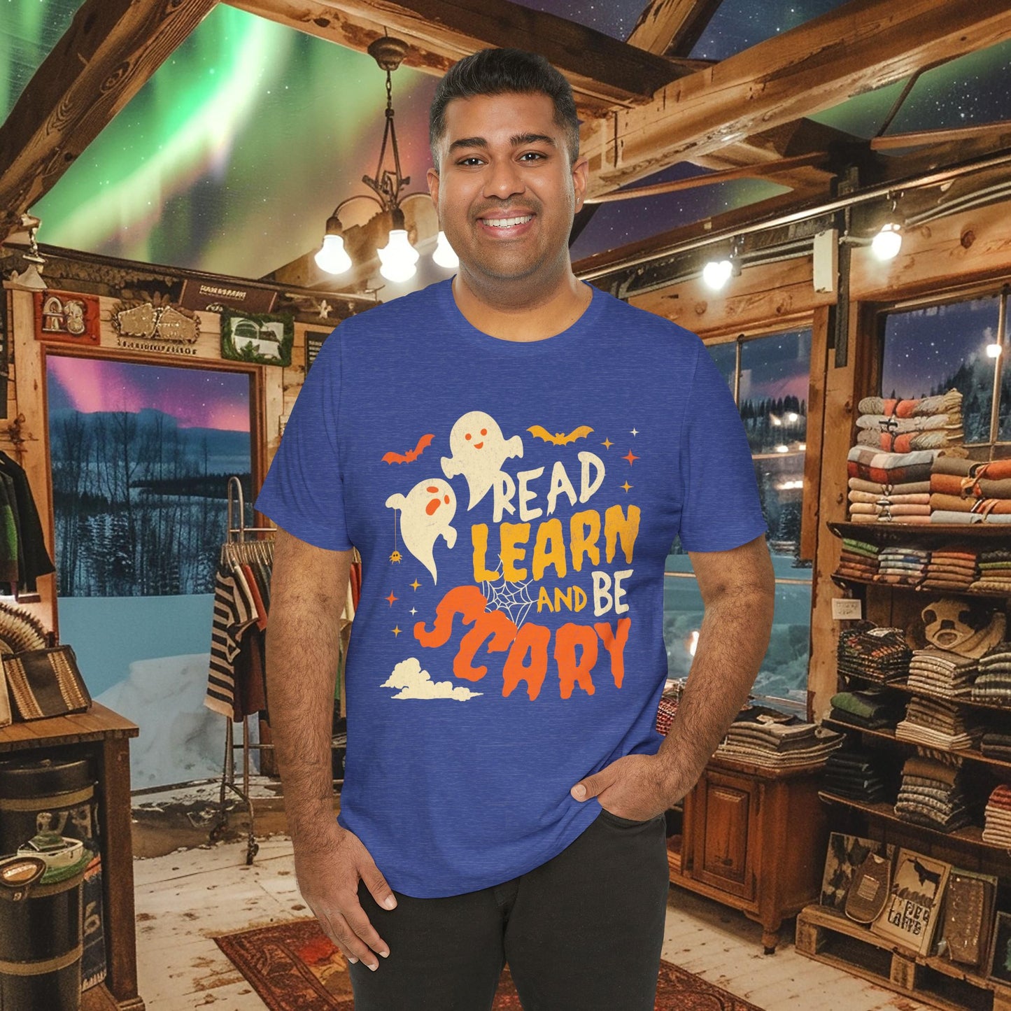 Read, Learn, and Be Scary Halloween T-Shirt - Fun Classroom & Teacher Apparel for Spooky Season