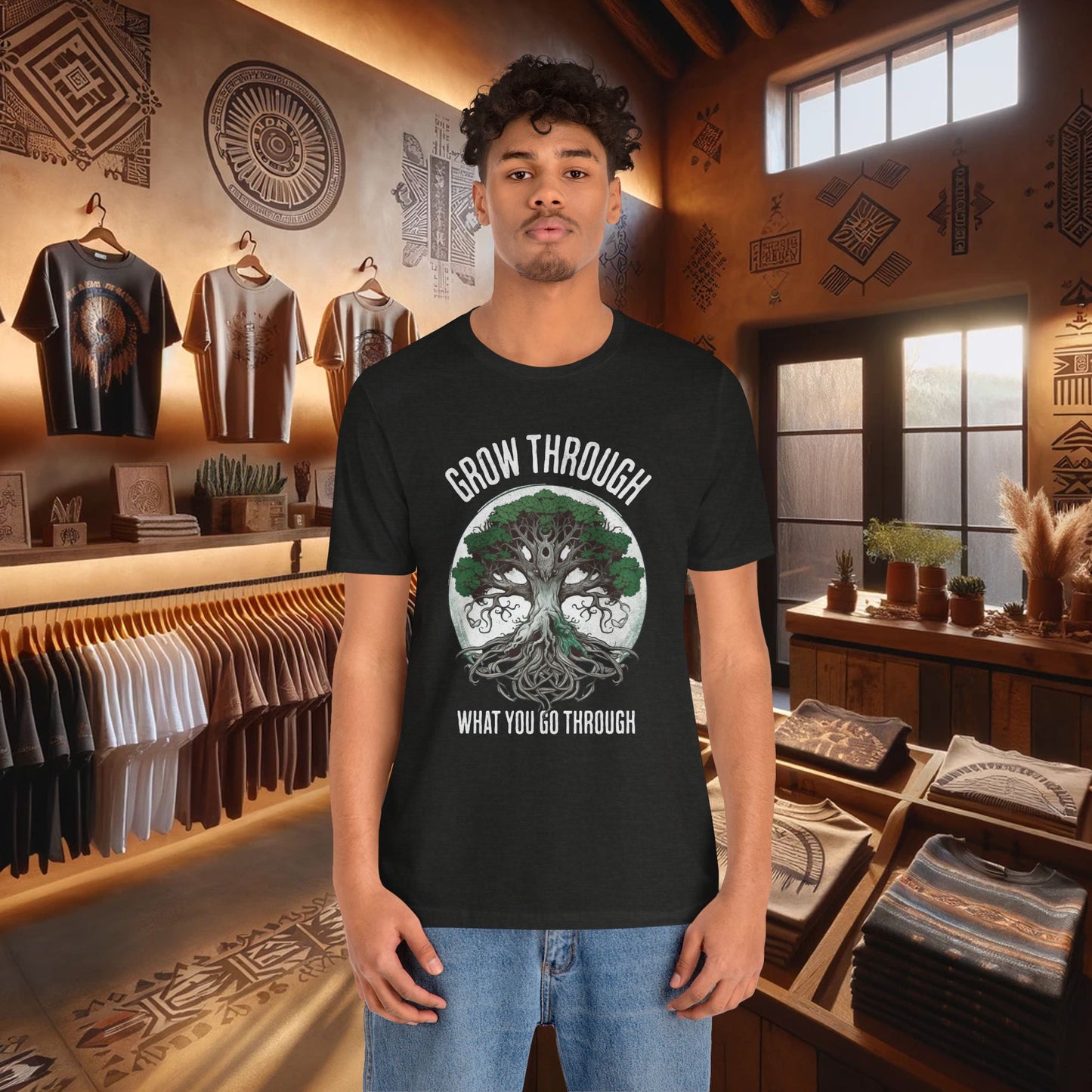 Grow Through What You Go Through T-Shirt - Inspirational Tree of Life Design - Spirituality