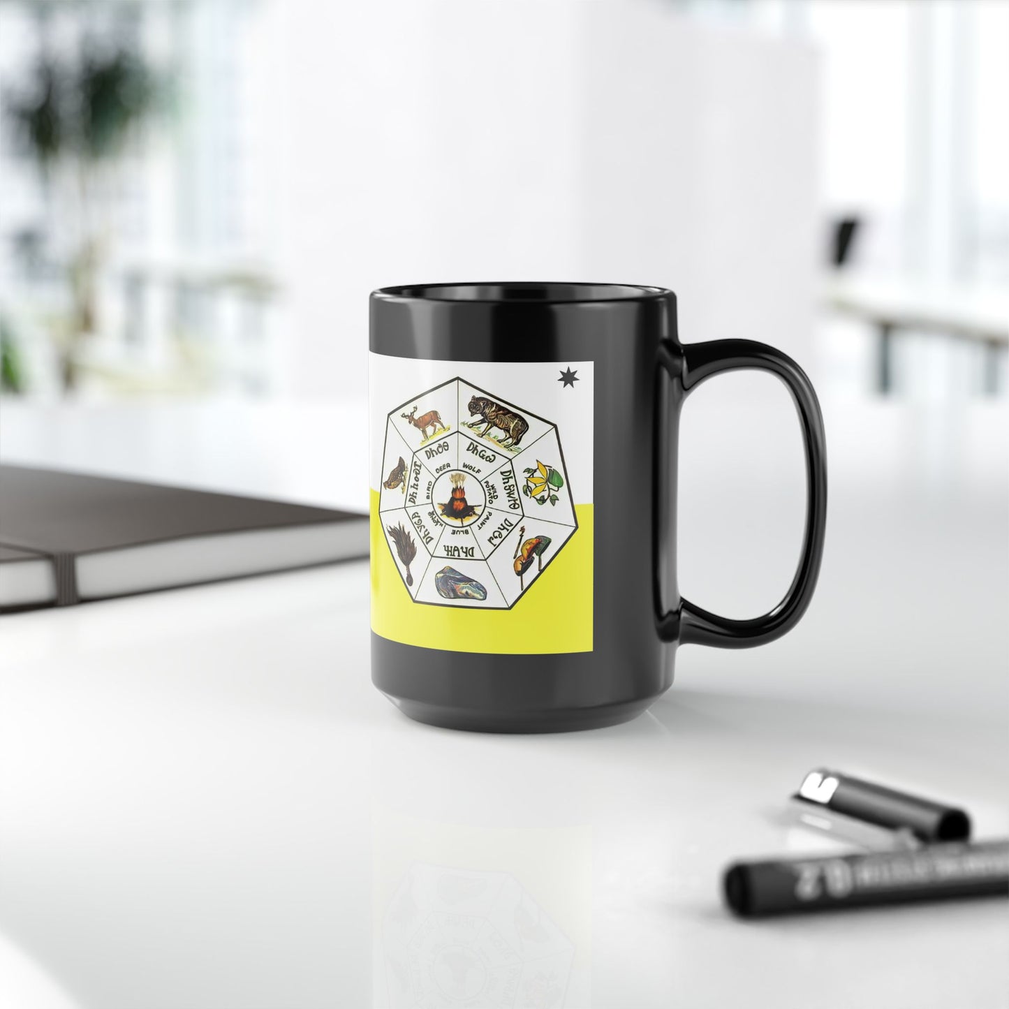 Cherokee Clans Mug - Tslagi - 15oz Ceramic Mug Featuring Cherokee Clans
