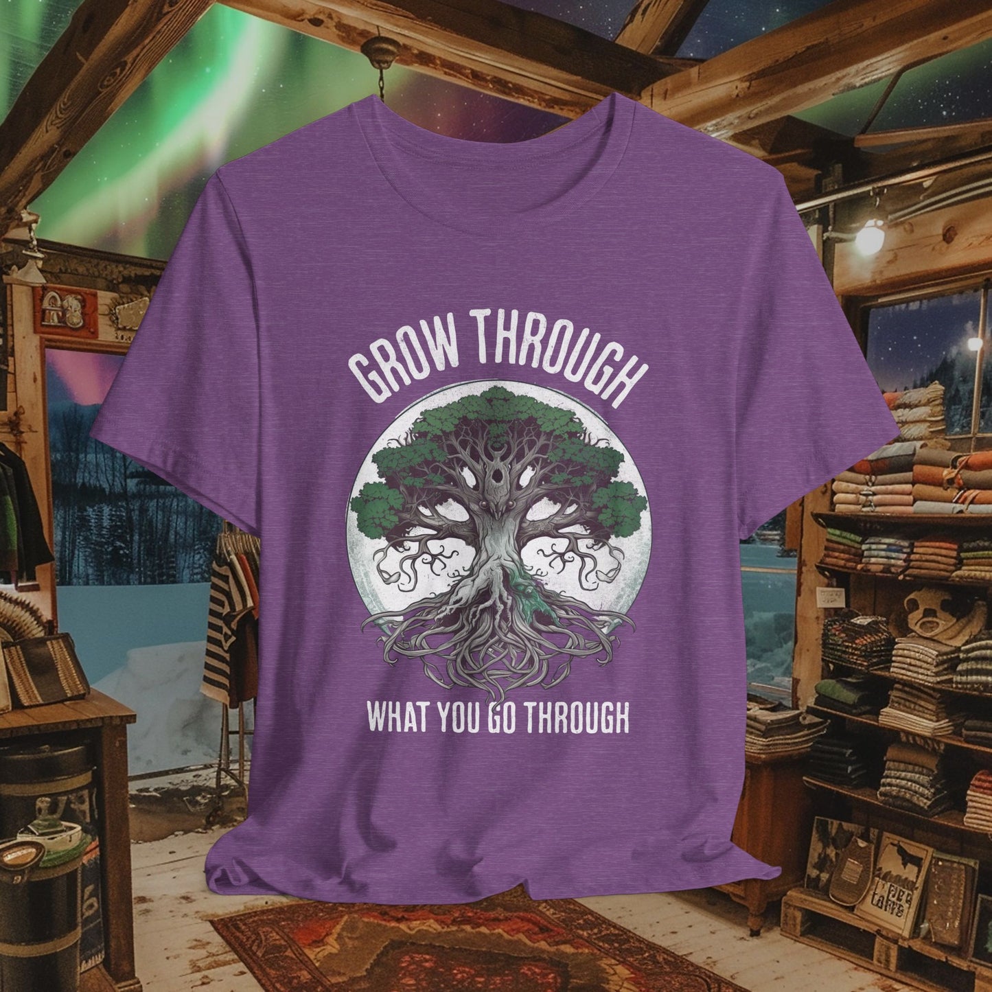 Grow Through What You Go Through T-Shirt - Inspirational Tree of Life Design - Spirituality