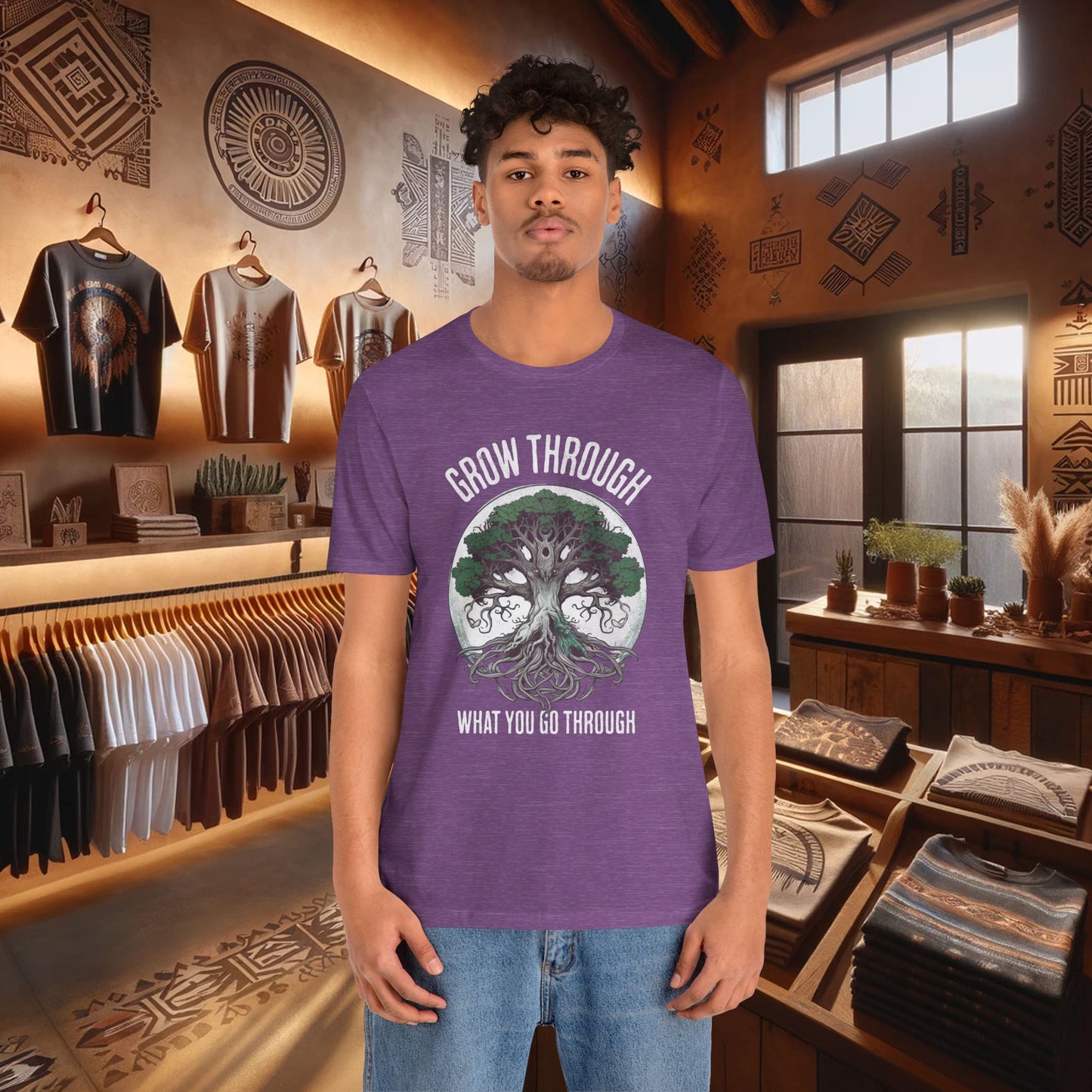 Grow Through What You Go Through T-Shirt - Inspirational Tree of Life Design - Spirituality