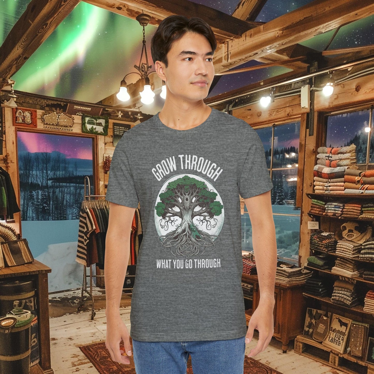 Grow Through What You Go Through T-Shirt - Inspirational Tree of Life Design - Spirituality