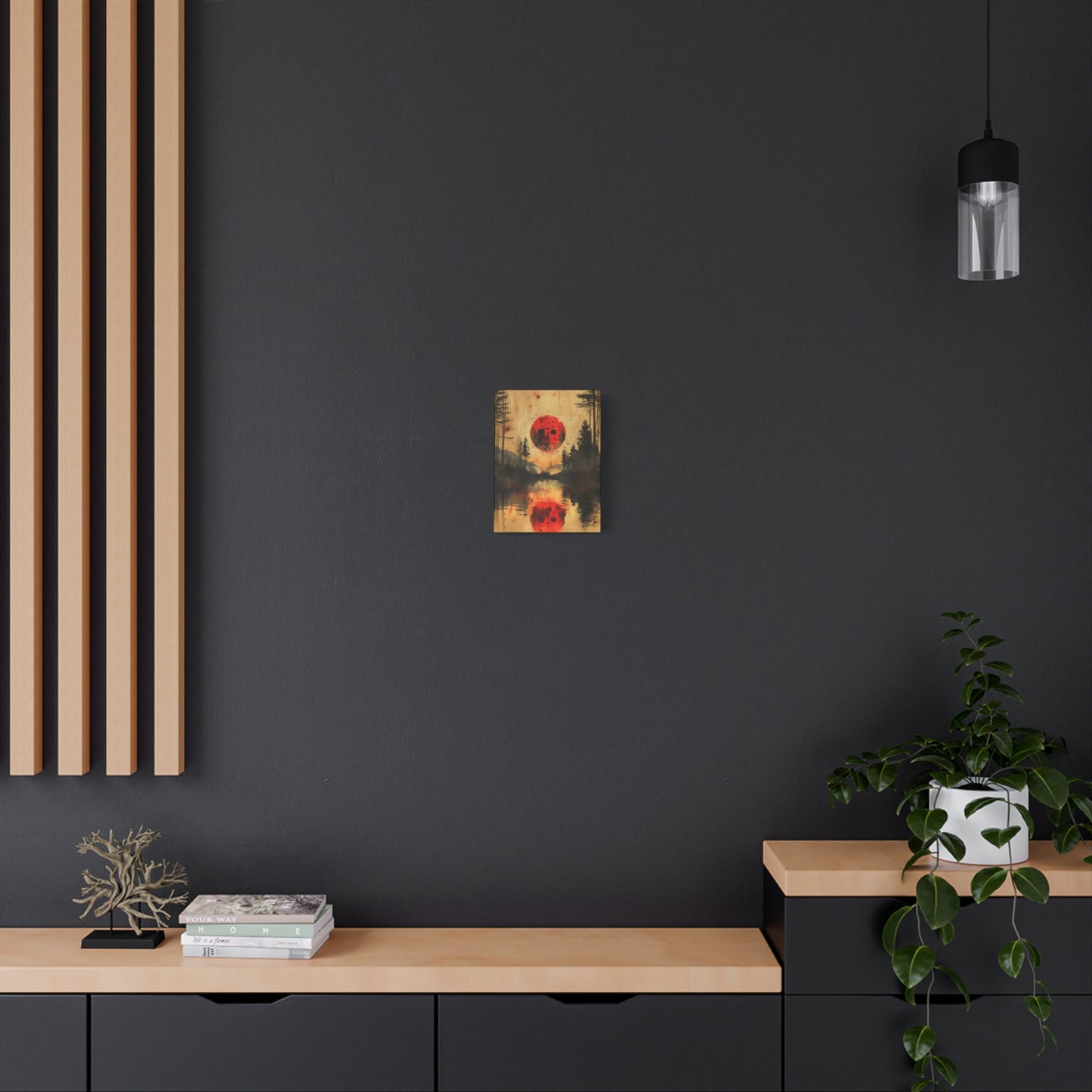 Horror Art - "Blood Moon of Camp Crystal Lake" - Jason Voorhees Inspired Wall Canvas"