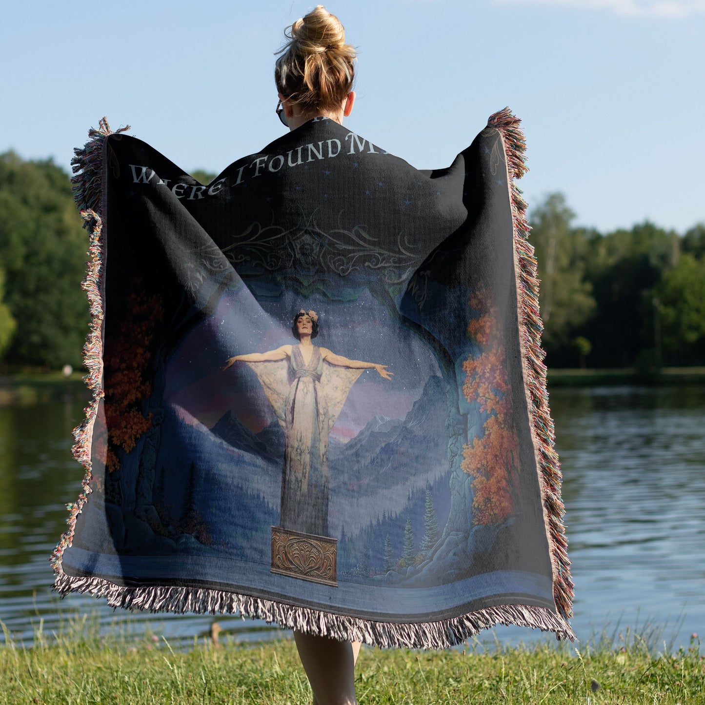 Northern Exposure-Inspired "Cicely" Woven Blanket & Wall Tapestry – Rustic Art for Cozy Homes