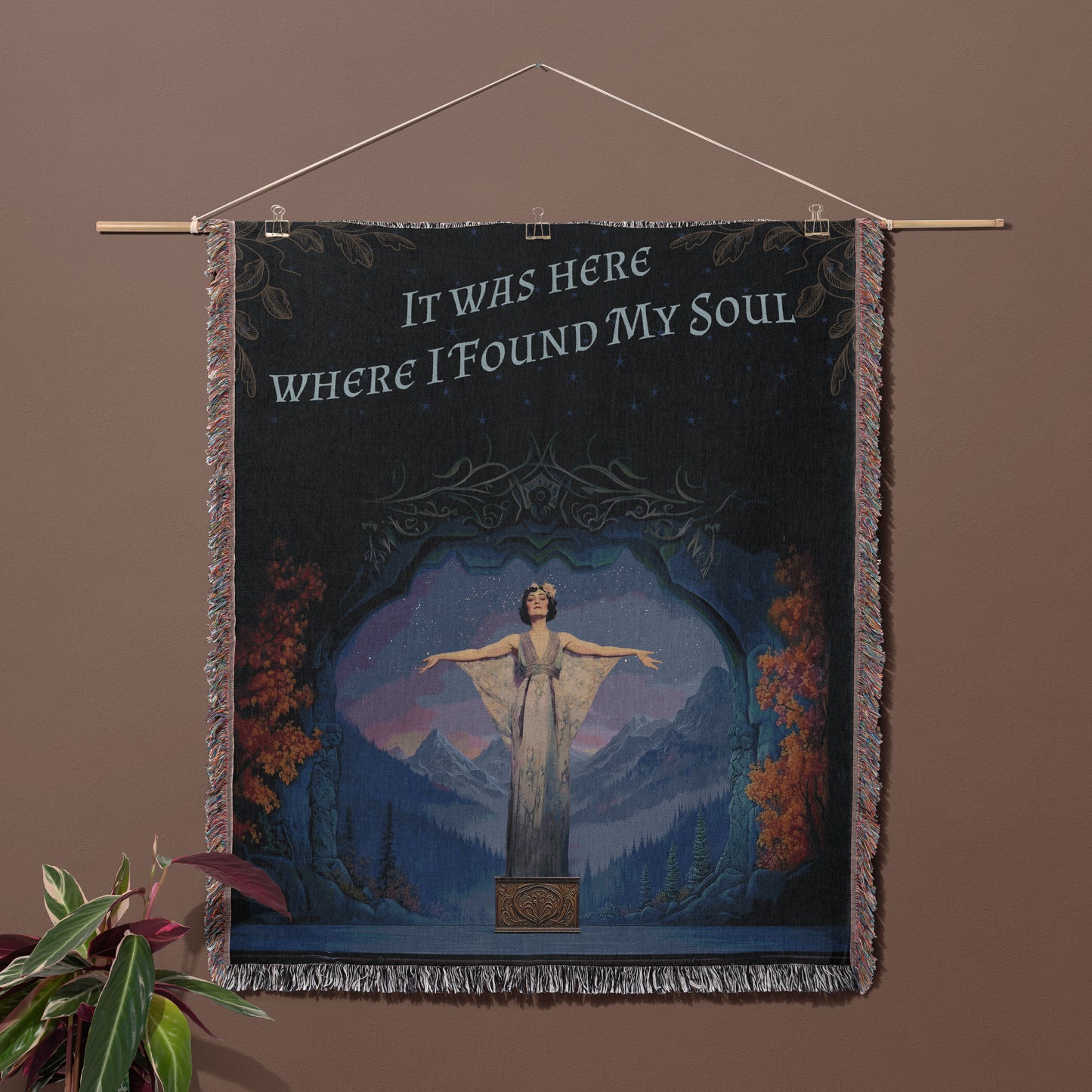 Northern Exposure-Inspired "Cicely" Woven Blanket & Wall Tapestry – Rustic Art for Cozy Homes