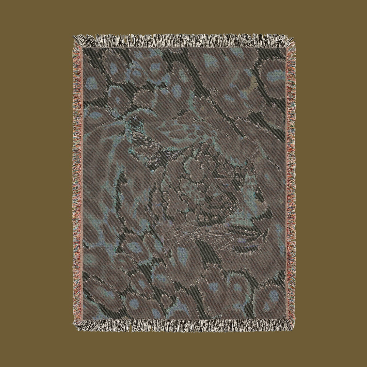 π Leopard Illusion Woven Blanket - Bold & Fierce Wildlife Tapestry