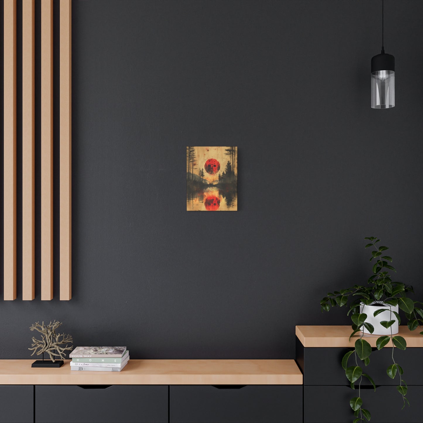 Horror Art - "Blood Moon of Camp Crystal Lake" - Jason Voorhees Inspired Wall Canvas"