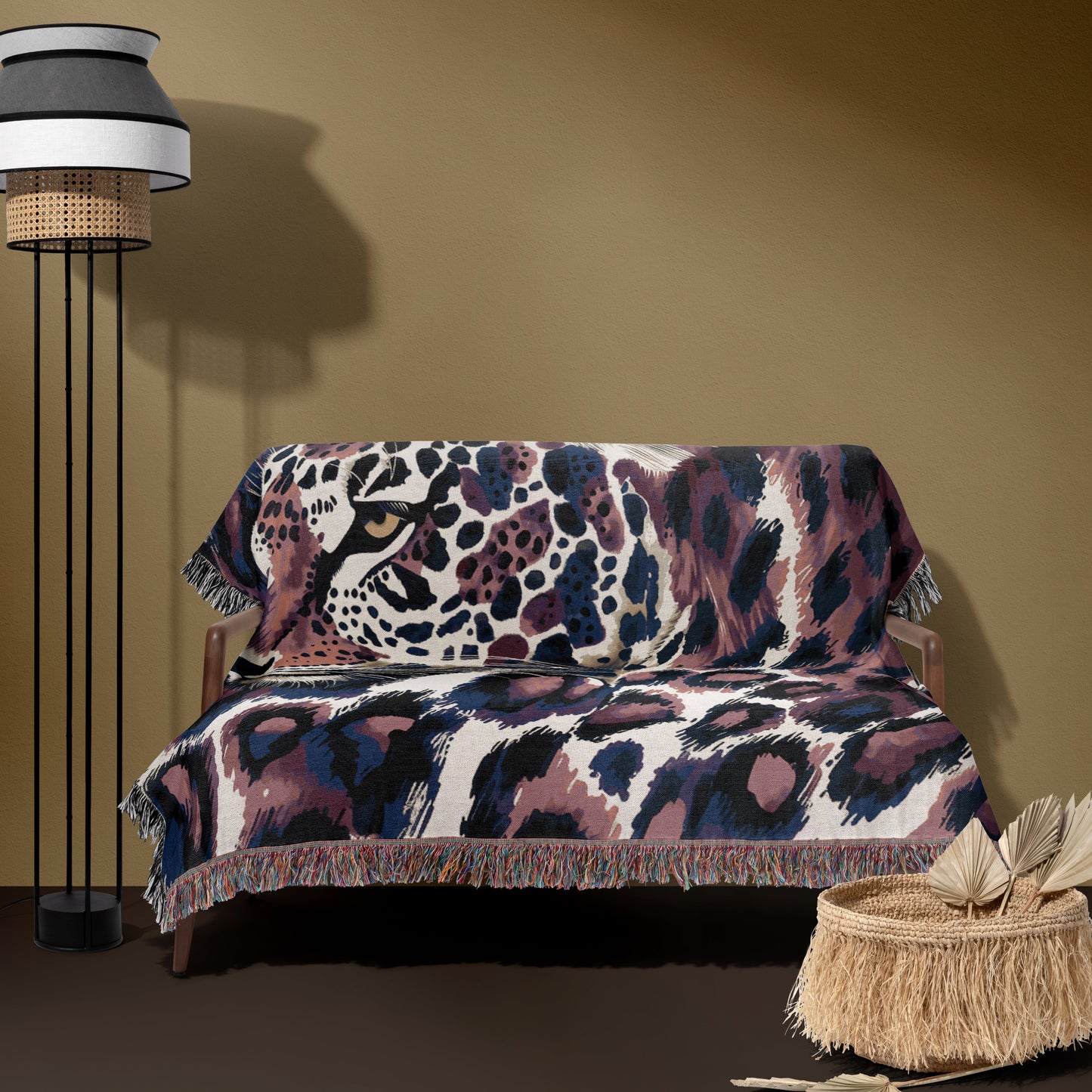 π Leopard Illusion Woven Blanket - Bold & Fierce Wildlife Tapestry