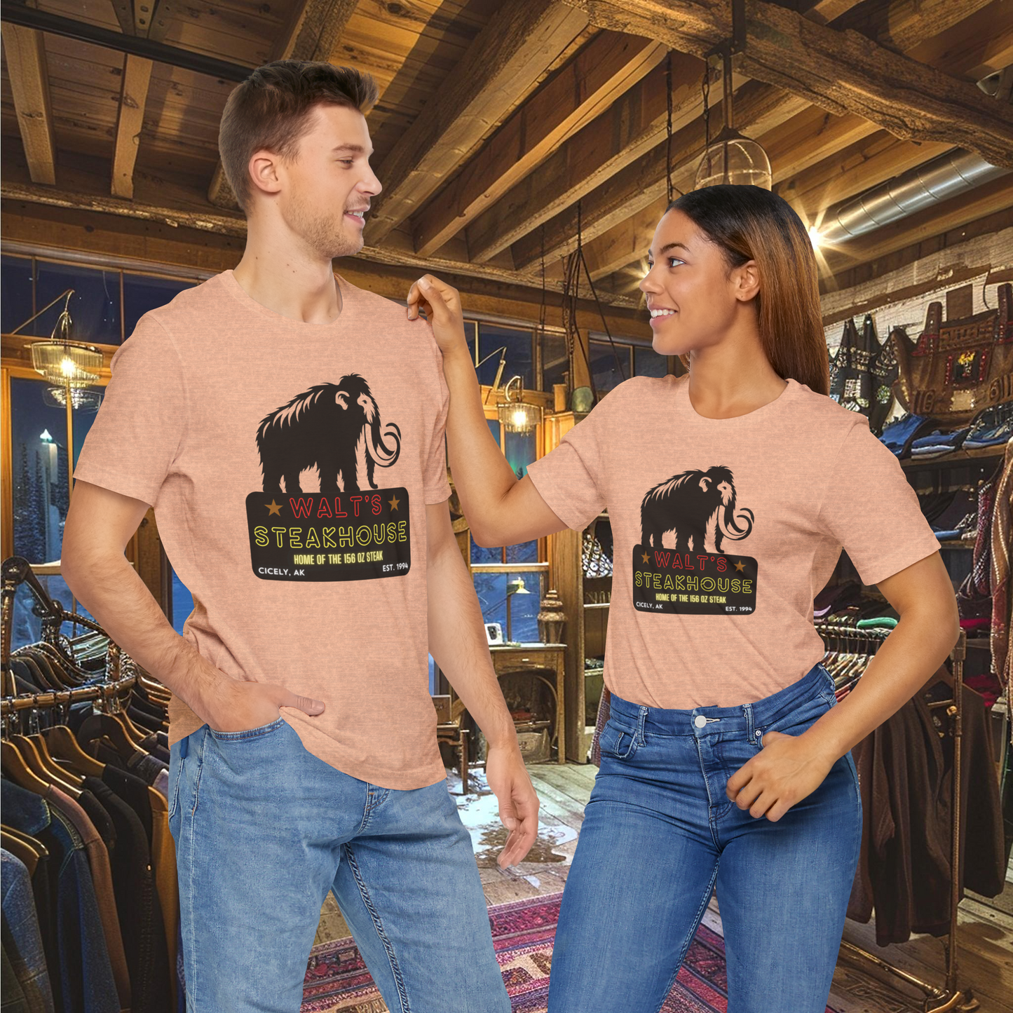 Walt's Steakhouse Mammoth T-Shirt - Home of the Legendary 156 oz Steak | Northern Exposure Inspired