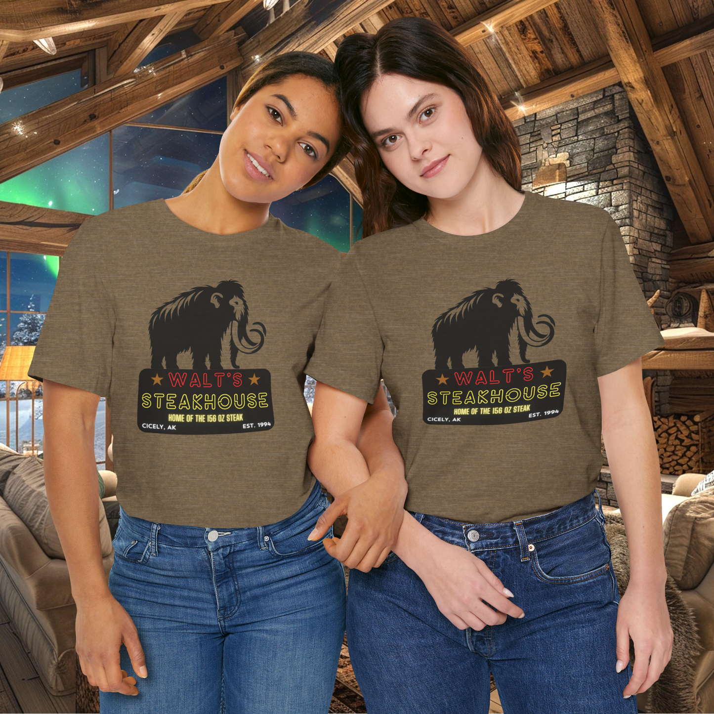 Walt's Steakhouse Mammoth T-Shirt - Home of the Legendary 156 oz Steak | Northern Exposure Inspired