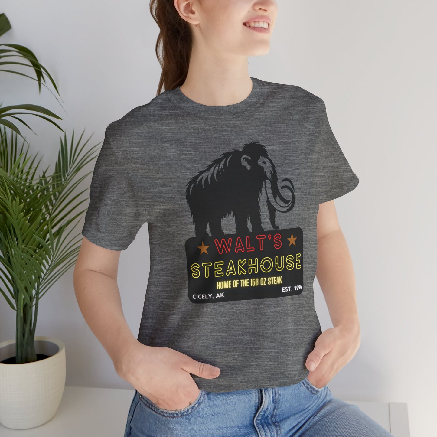 Walt's Steakhouse Mammoth T-Shirt - Home of the Legendary 156 oz Steak | Northern Exposure Inspired