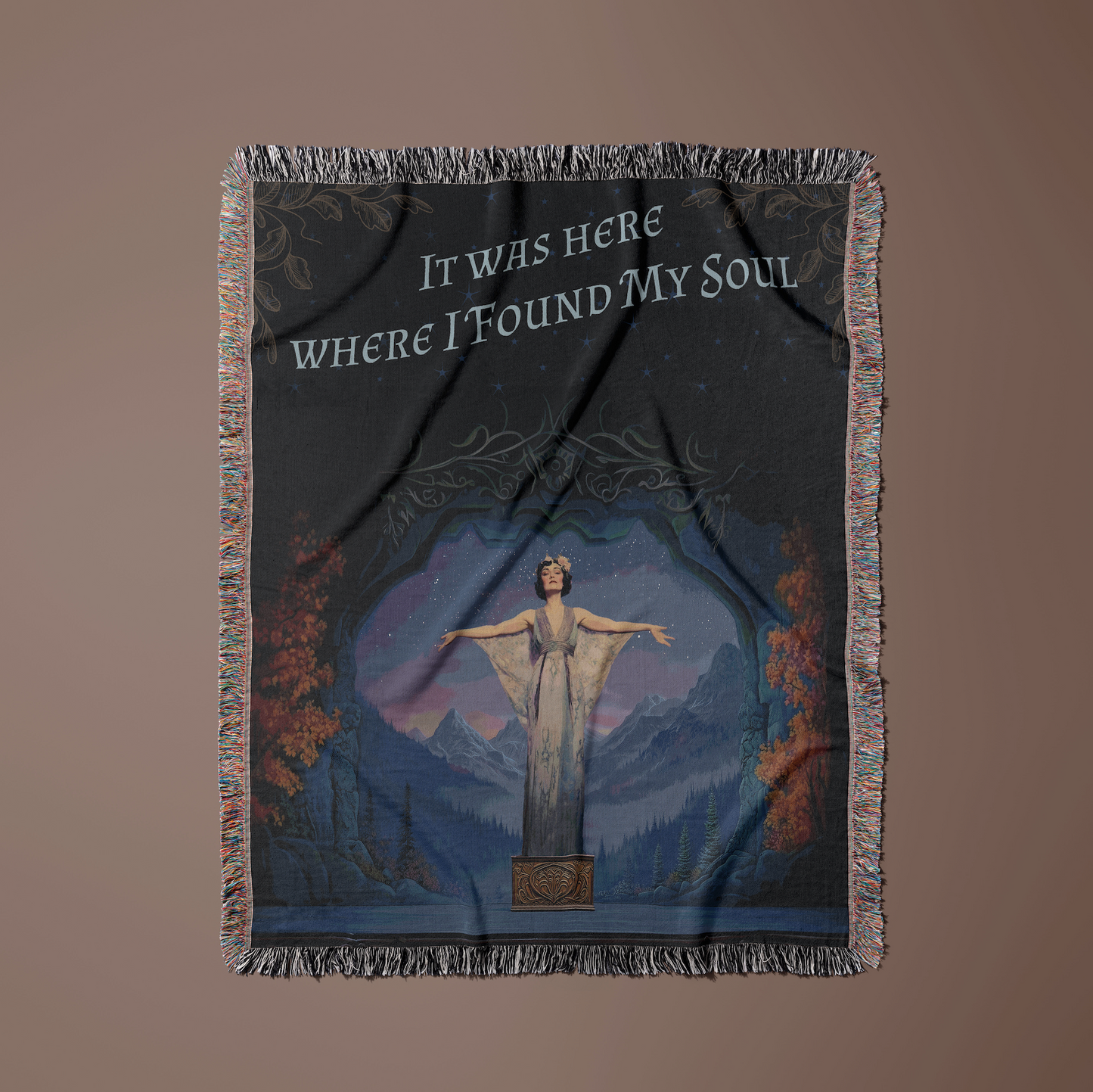 Northern Exposure-Inspired "Cicely" Woven Blanket & Wall Tapestry – Rustic Art for Cozy Homes
