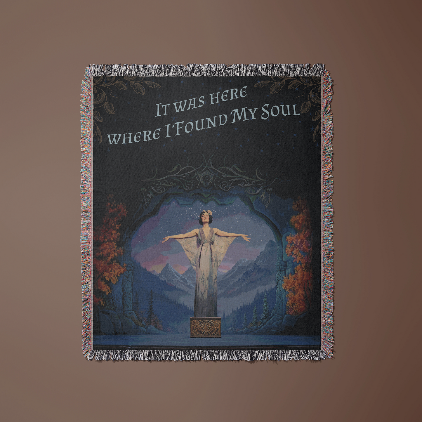 Northern Exposure-Inspired "Cicely" Woven Blanket & Wall Tapestry – Rustic Art for Cozy Homes