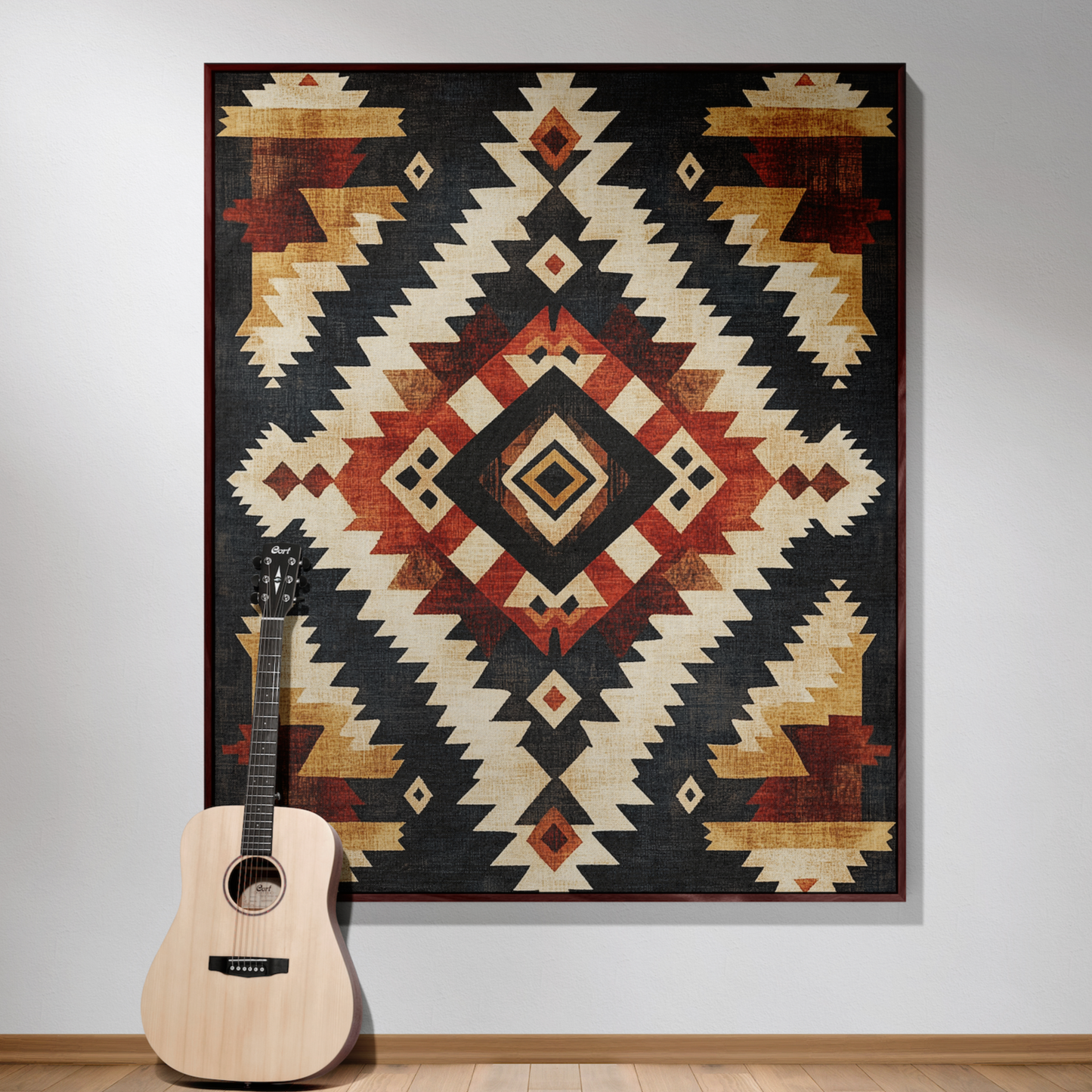 Southwestern Tribal Woven Blanket - Rustic Boho Geometric Tapestry