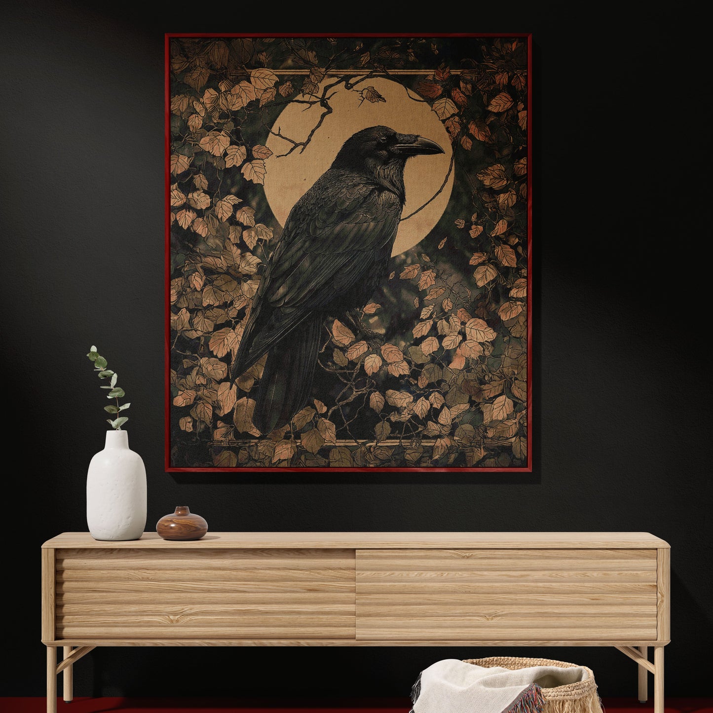 Mystic Raven Woven Blanket - Gothic Moonlit Tapestry