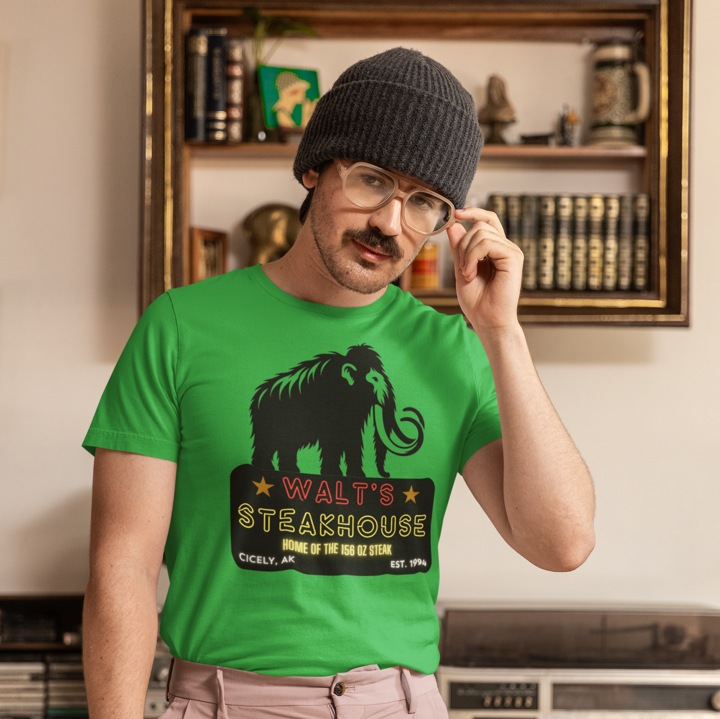Walt's Steakhouse Mammoth T-Shirt - Home of the Legendary 156 oz Steak | Northern Exposure Inspired