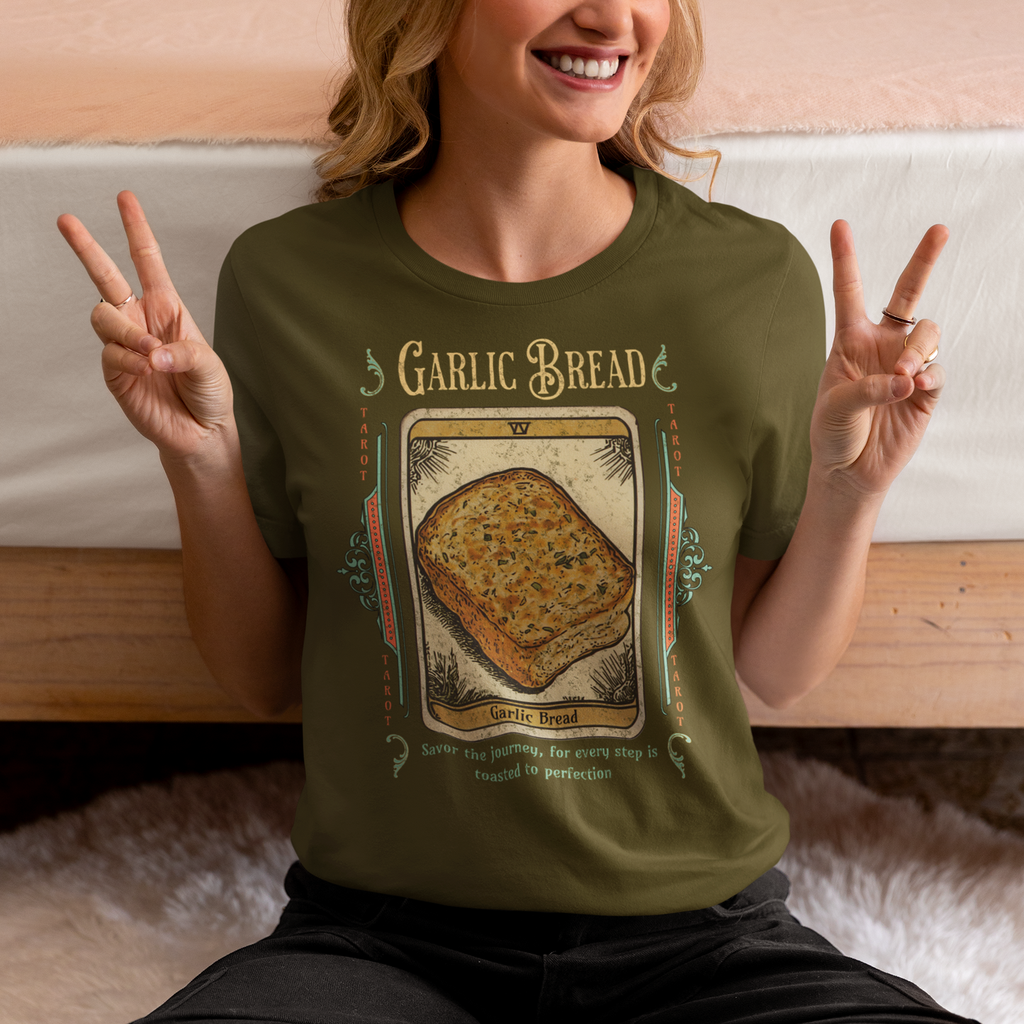 Garlic Bread Tarot Shirt – Funny Mystic Toast Tee for Food Lovers