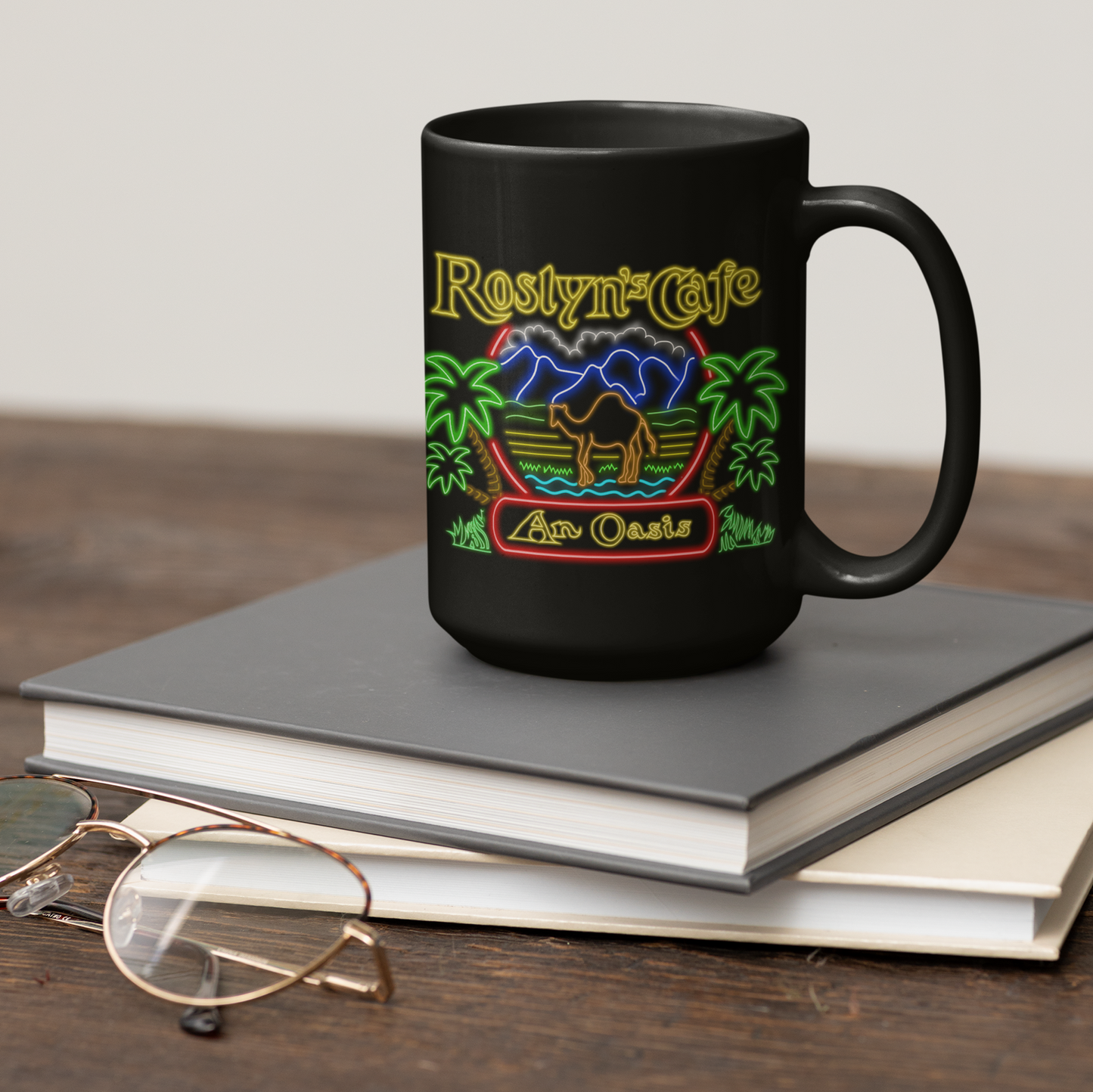 Roslyn's Cafe Neon Mug - Northern Exposure Inspired Coffee Mug