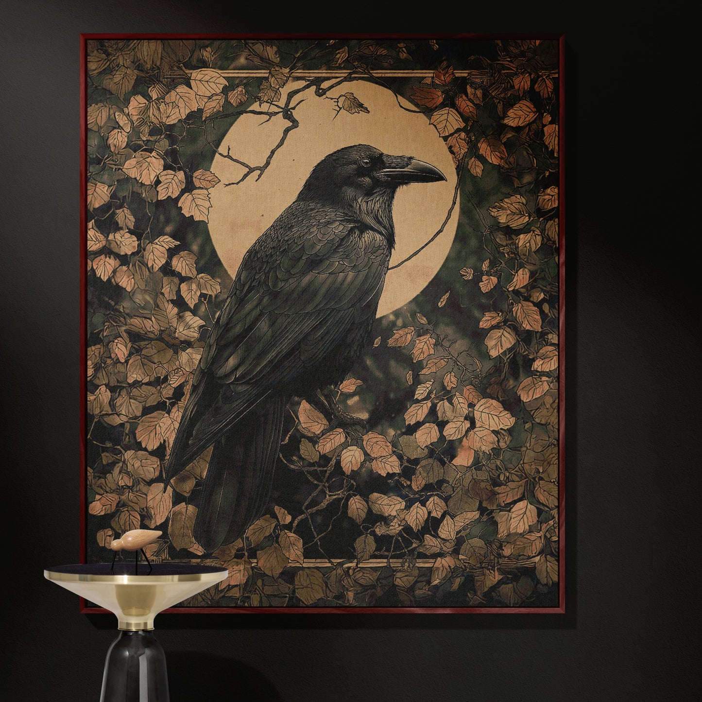 Mystic Raven Woven Blanket - Gothic Moonlit Tapestry