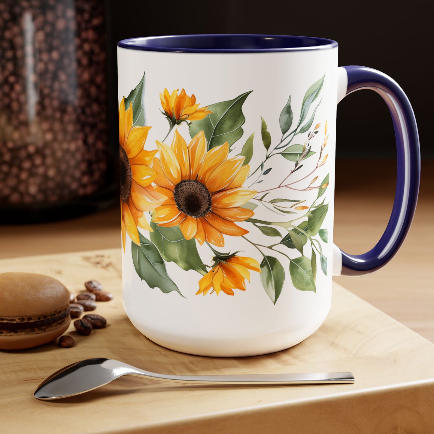 Hand-Painted style Sunflower Mug - Ceramic Coffee Cup with Sunflower Design | Gift for Nature Lovers