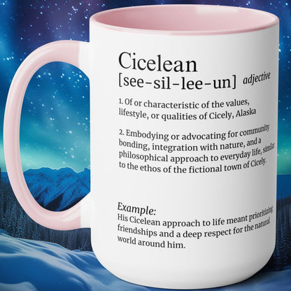 Personalized Northern Exposure Coffee Mug - Cicelean Definition with Custom Name - 15oz