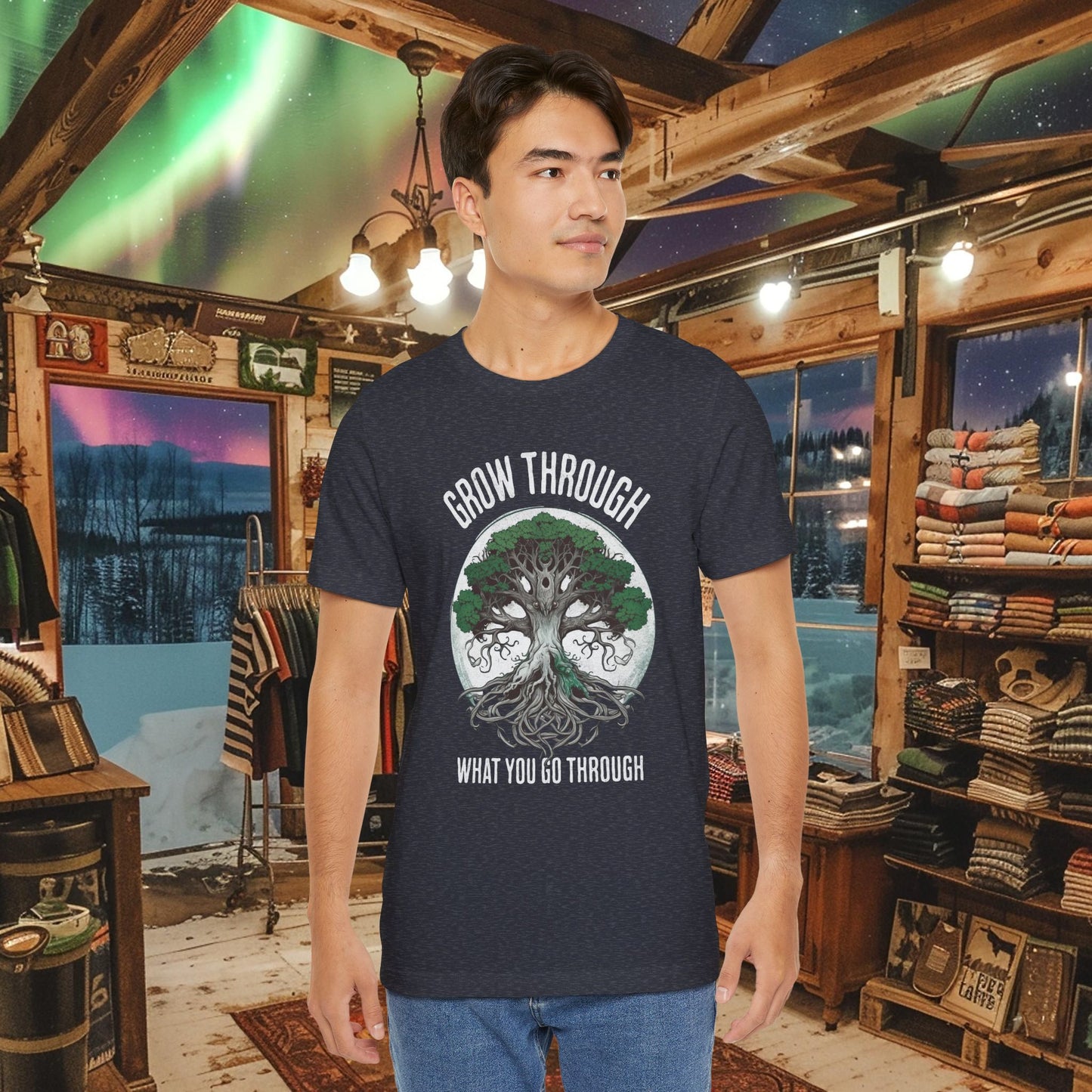 Grow Through What You Go Through T-Shirt - Inspirational Tree of Life Design - Spirituality