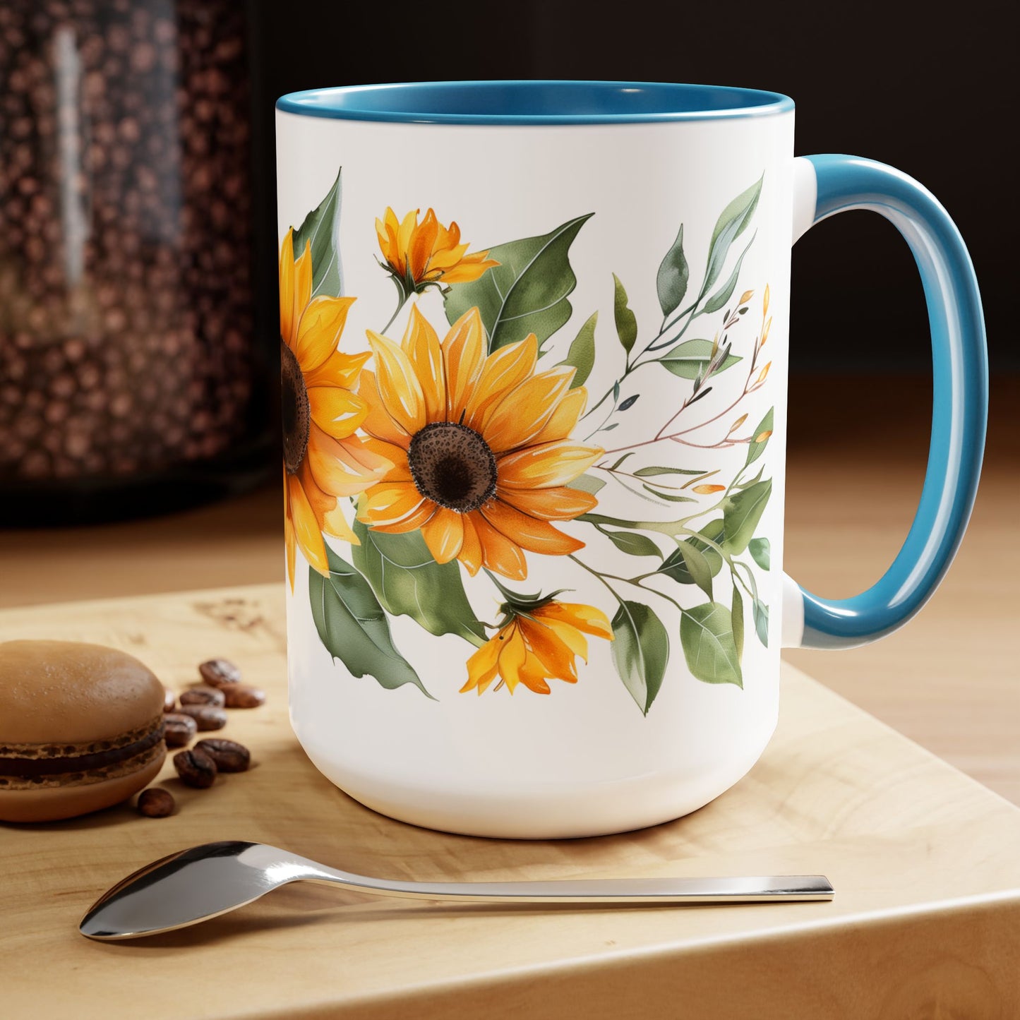 Hand-Painted style Sunflower Mug - Ceramic Coffee Cup with Sunflower Design | Gift for Nature Lovers