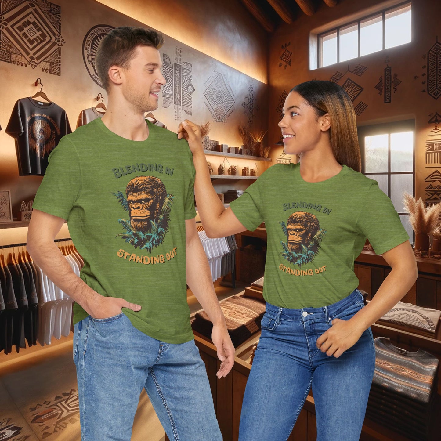 Funny Bigfoot T-Shirt - "Blending In & Standing Out"