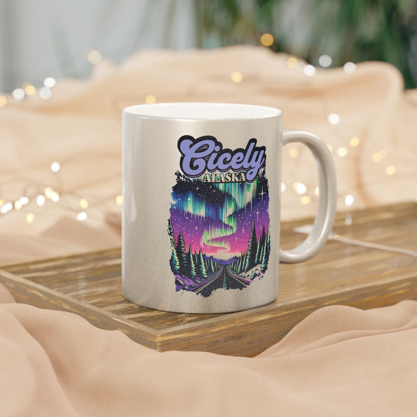 Cicely, Alaska Silver Glitter Coffee Mug - Northern Exposure Inspired | Available in Glitter Gold