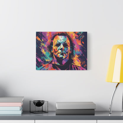 The Neon Boogeyman – Michael Myers Halloween inspired Abstract Canvas Art Wall Decor