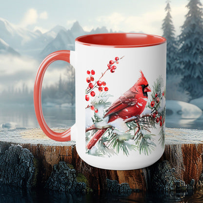 Red Cardinal Coffee Mug – 15oz Ceramic Mug, Inspirational